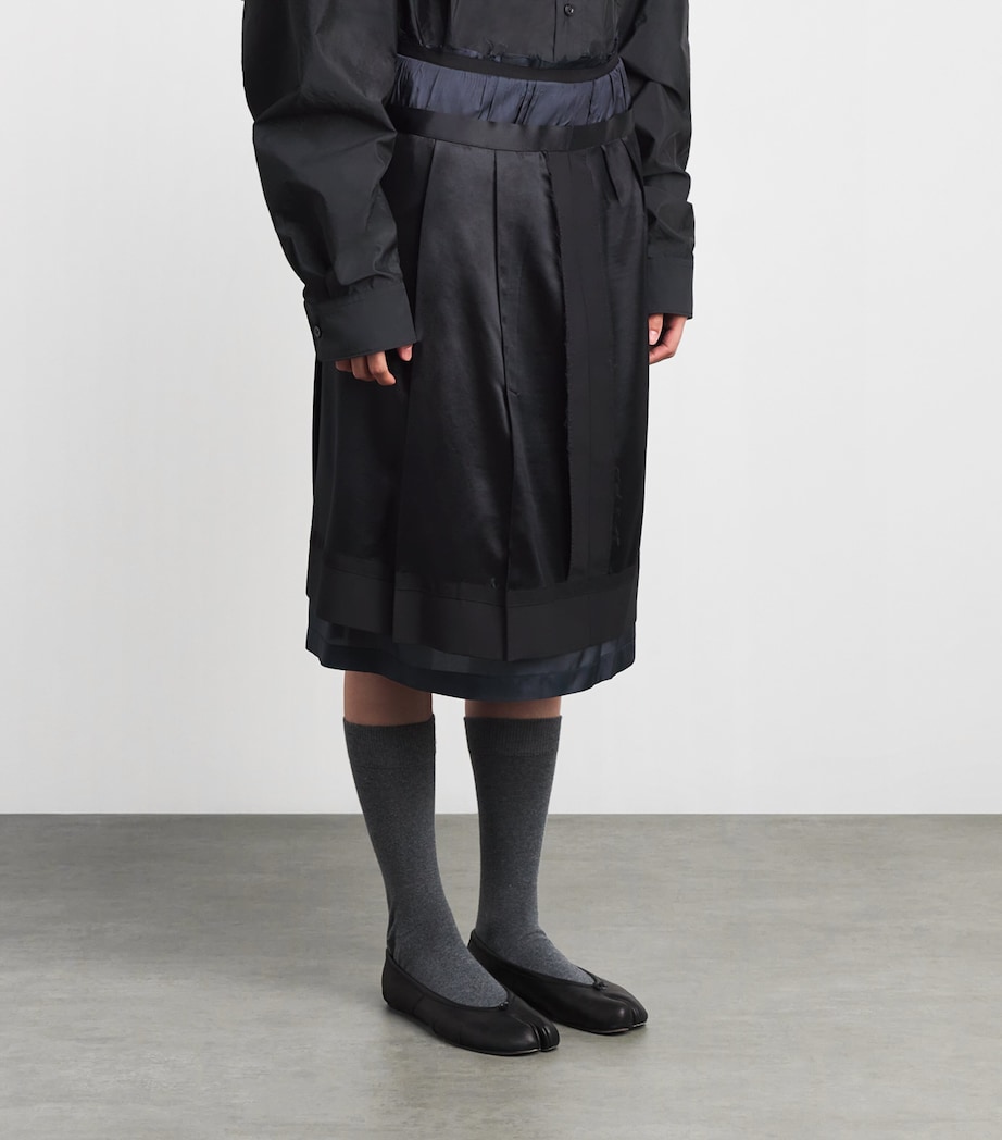 Wool-Silk Midi Skirt 900 BLACK Image 3