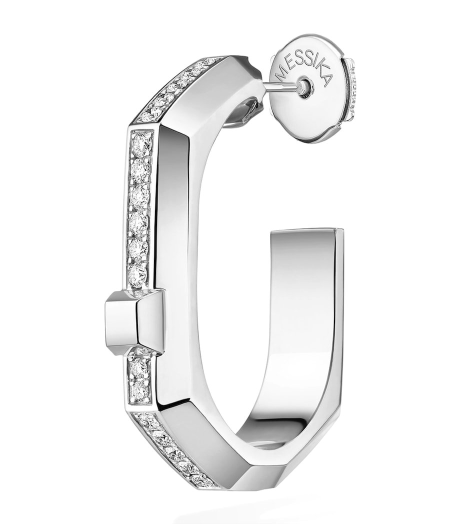 Messika Moderniste Small White Gold and Diamond Single Hoop Earring (0.10ct) White Gold Image 1