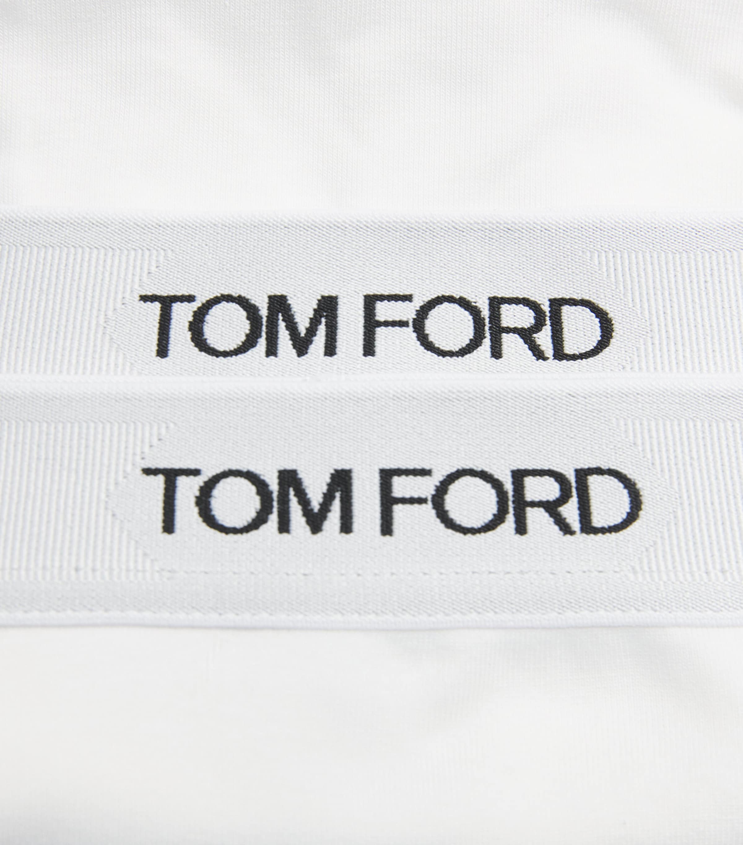 TOM FORD Mens Stretch-Cotton Logo Boxer Briefs (Pack of 2) White Image 5