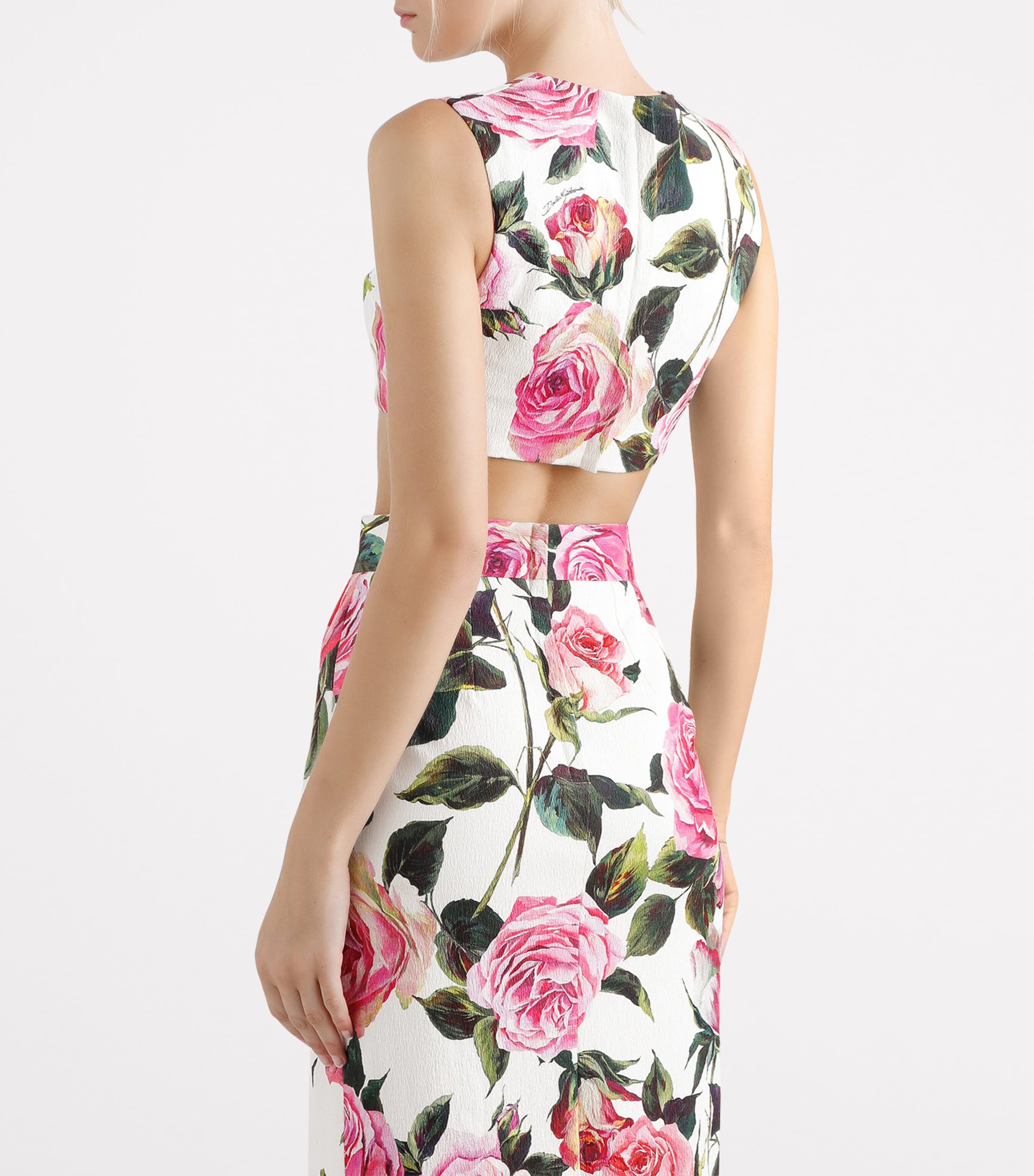 Floral Crop Top HA5IG-ROSE RO Image 4