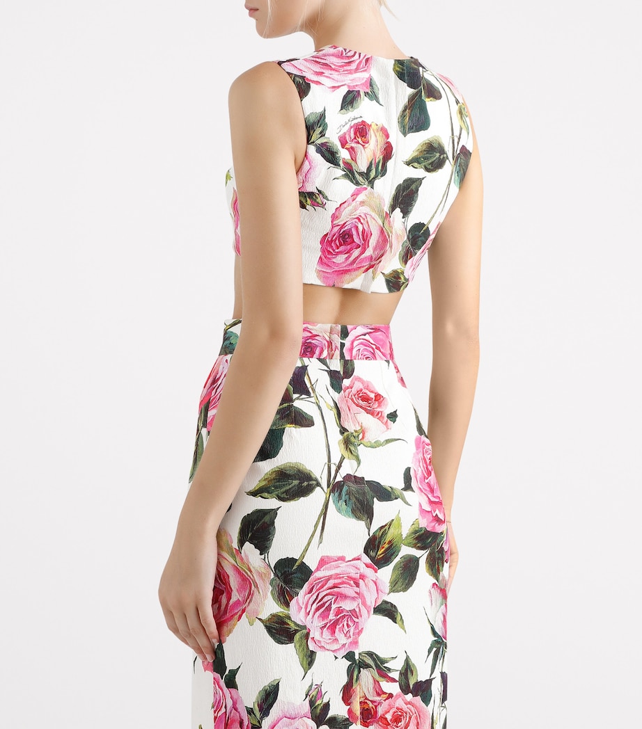 Floral Crop Top HA5IG-ROSE RO Image 4