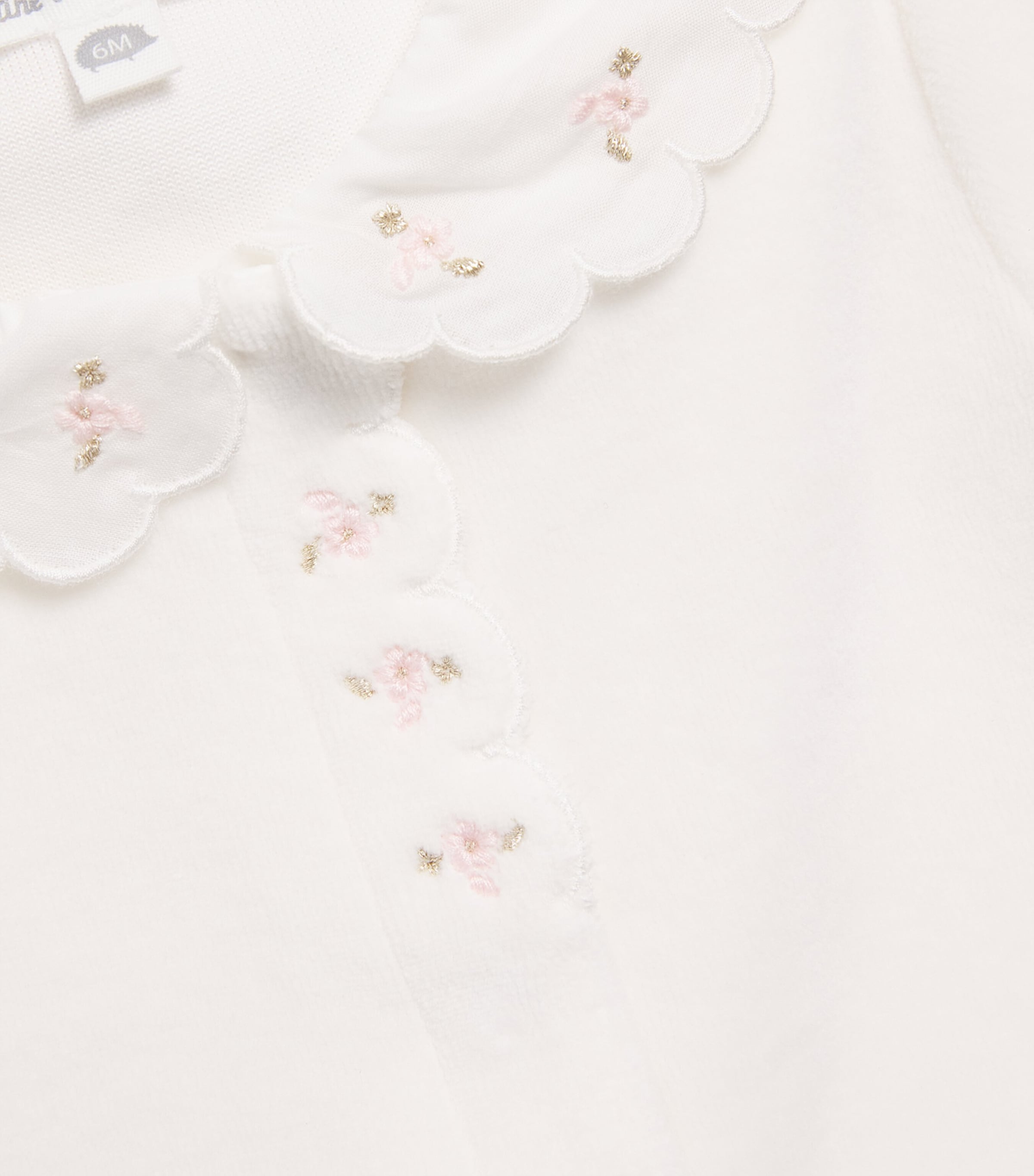 Tartine et Chocolat Floral Embroidered All-In-One (0-24 Months) Nacre Image 3
