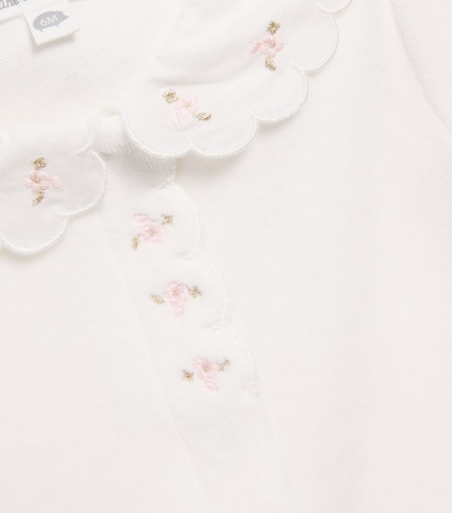 Tartine et Chocolat Floral Embroidered All-In-One (0-24 Months) Nacre Image 3