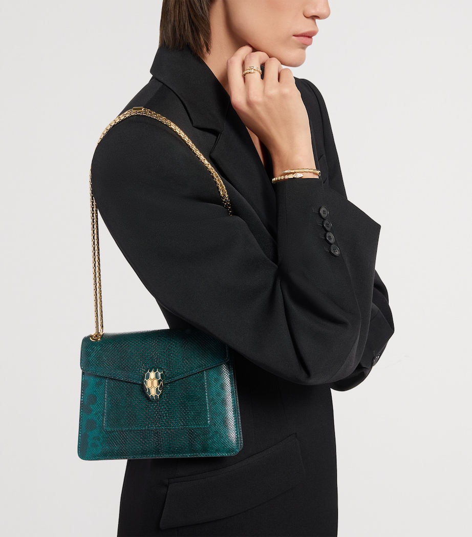 Bvlgari Karung Leather Serpenti Forever Cross-Body Bag Green Image 3