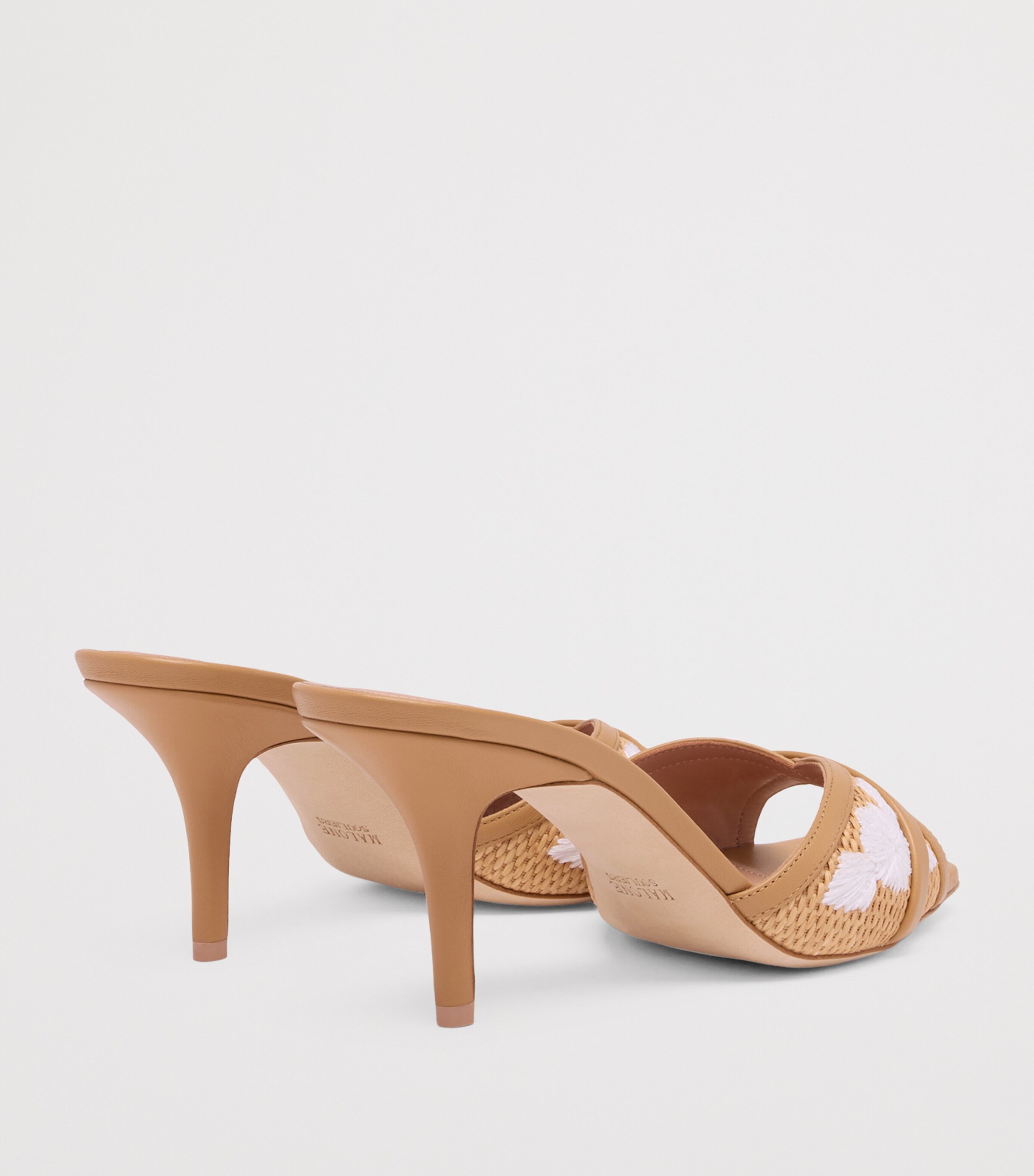 Raffia Perla Heeled Sandals 70 CAMEL Image 4