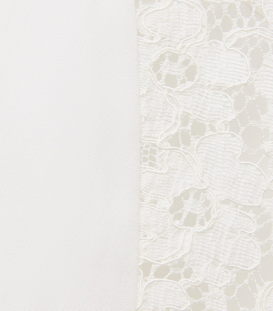 Stella McCartney Womens Organic Cotton Lace-Panel Midi Shirt Dress Pure White Image 7