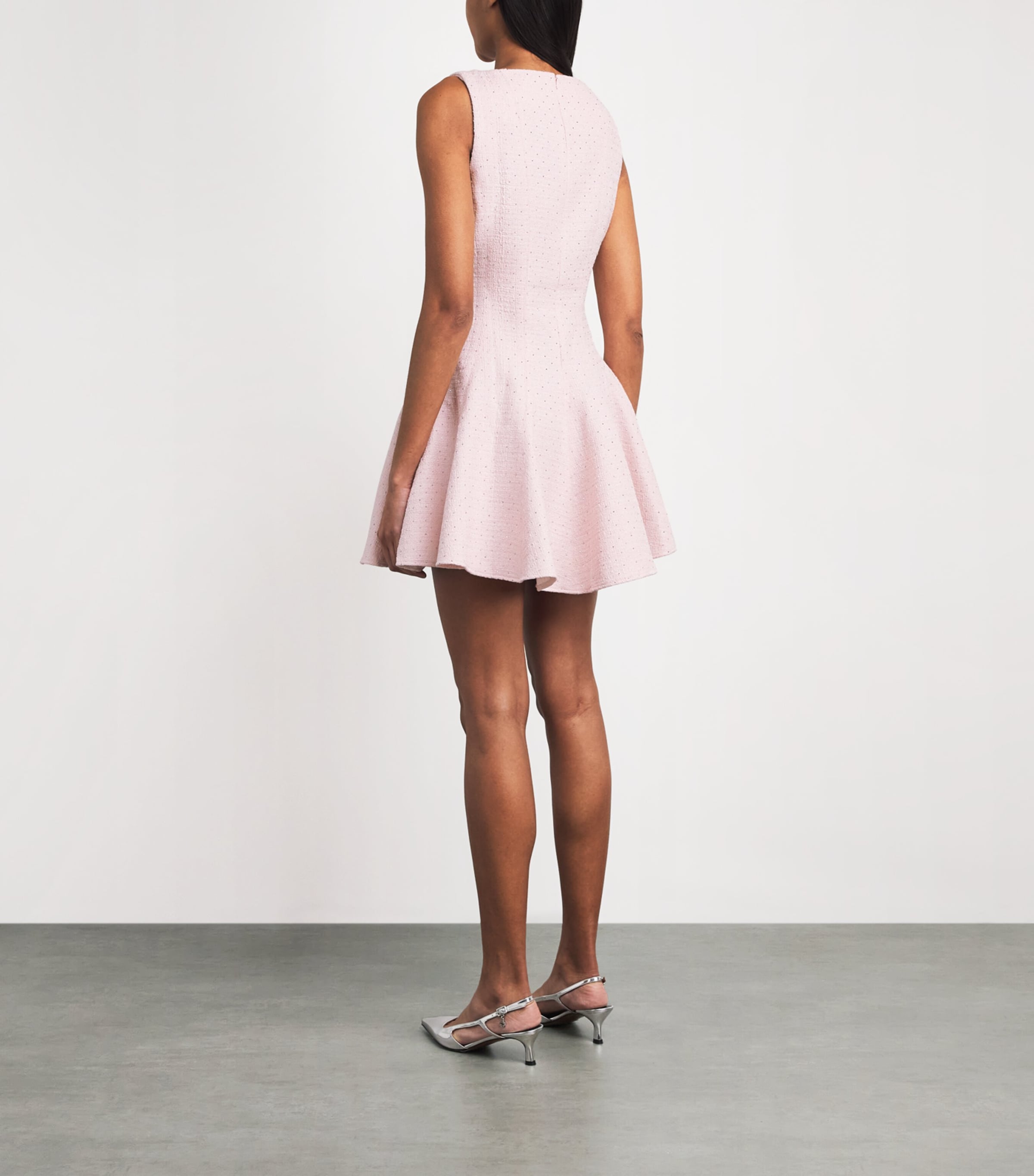 Maje Womens Tweed Mini Dress Pink Image 4