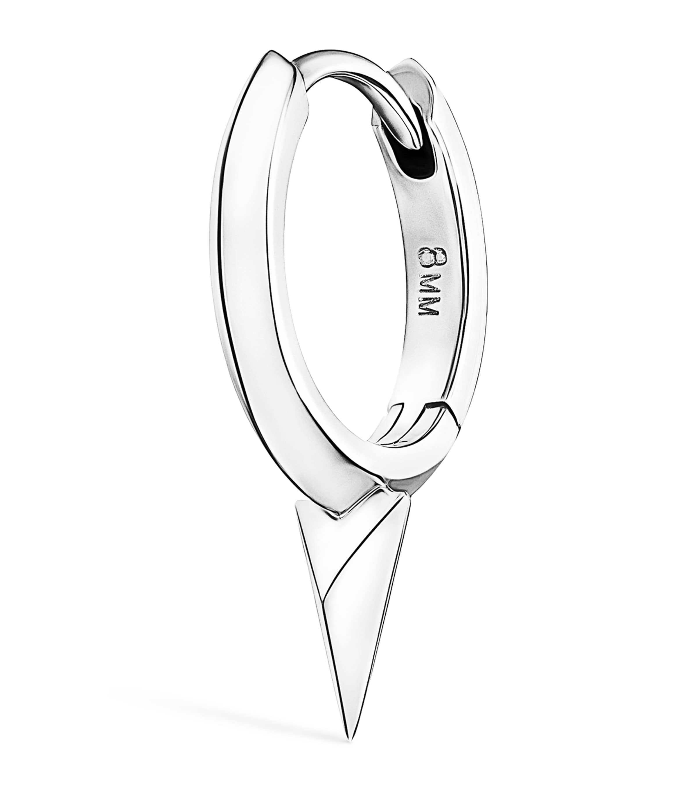 Shop Maria Tash White Gold Faceted Single Short Spike Hoop Earring