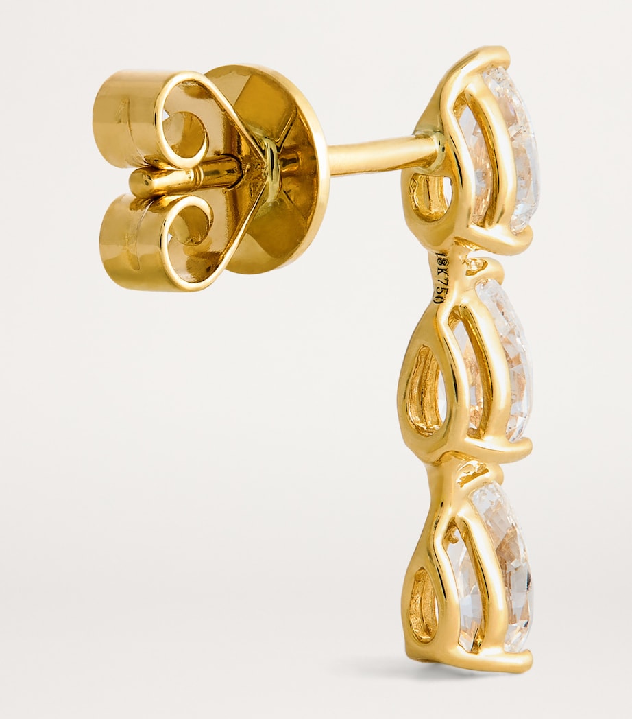 Yellow Gold and Diamond Dot Stud Earrings YELLOW GOLD Image 4