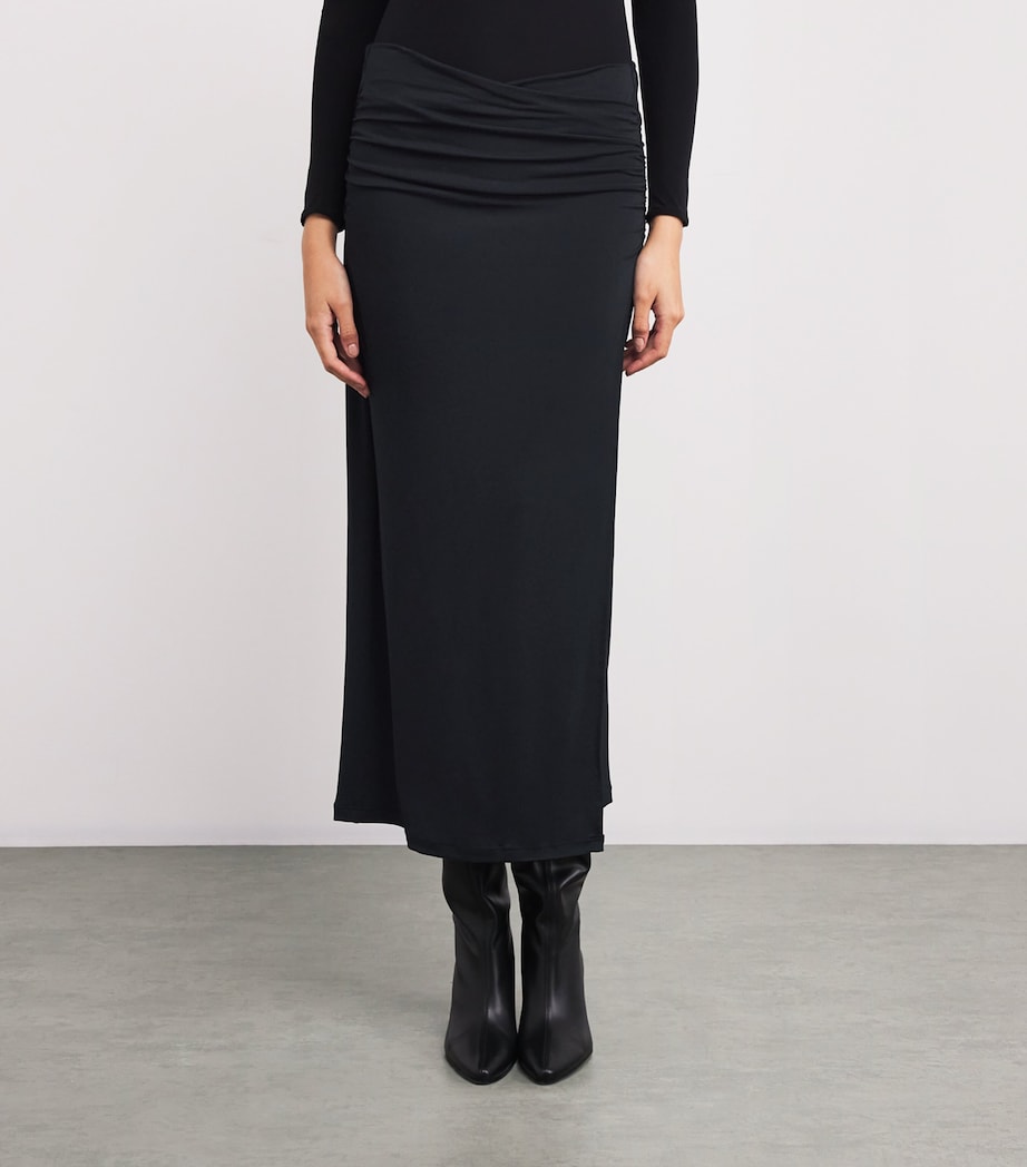 Wolford Womens Crepe Jersey Midi Skirt Black Image 3