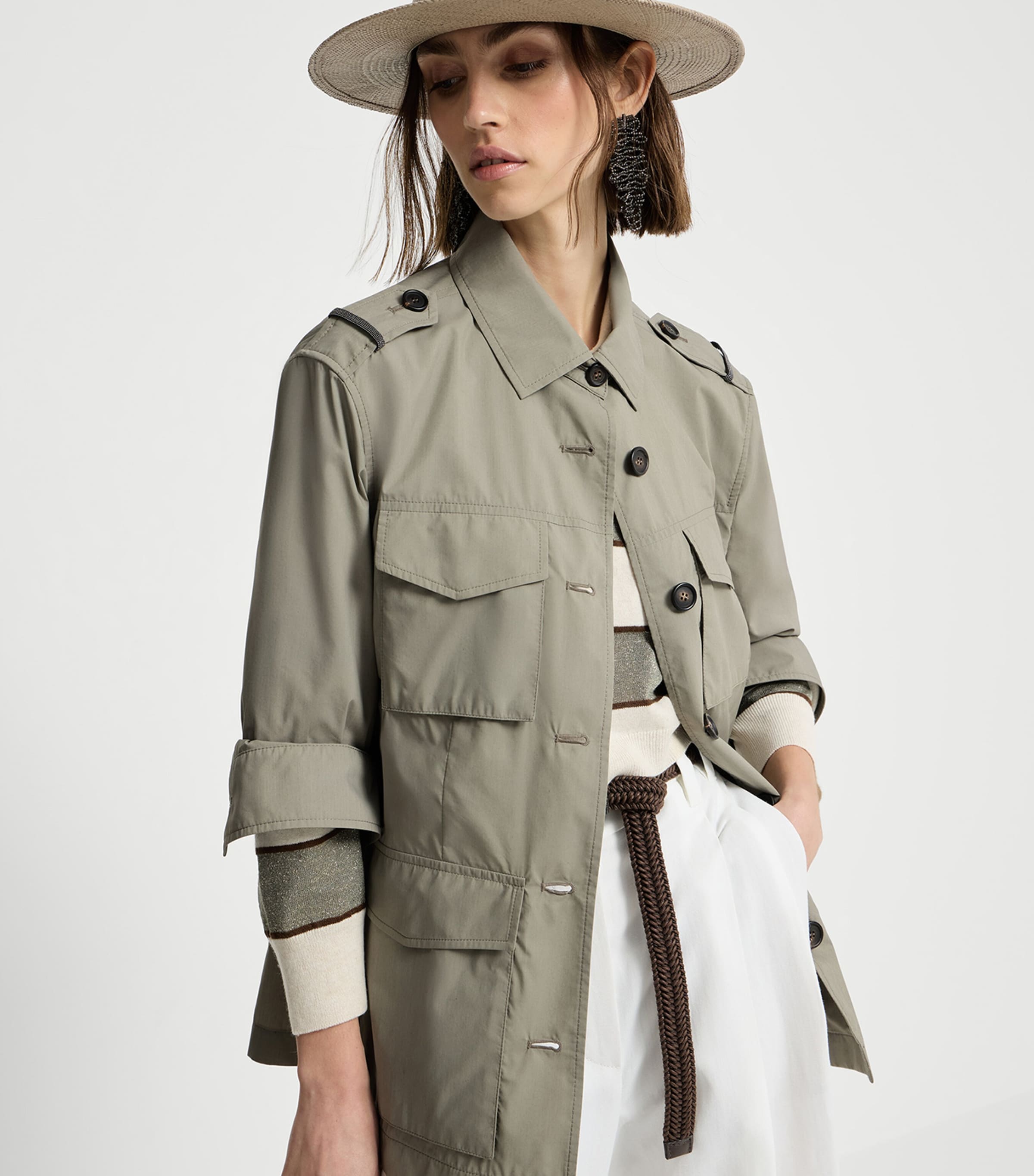 Brunello Cucinelli Womens Techno Cotton Poplin Jacket Image 4