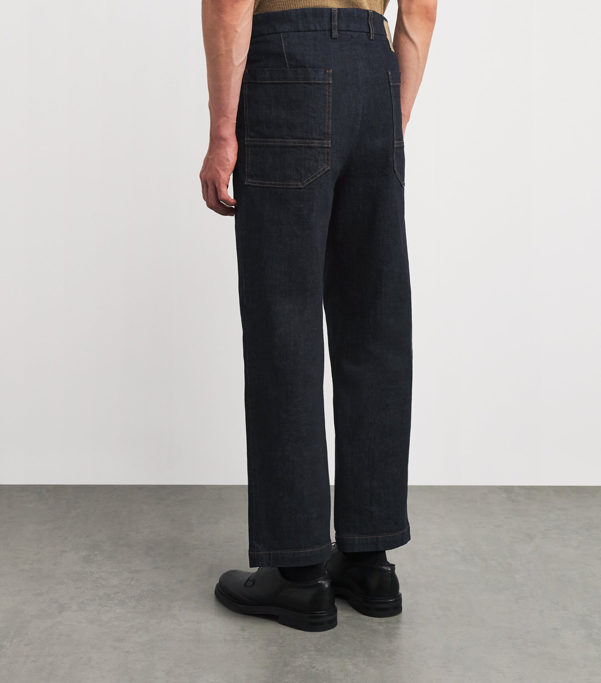 Pleated Wide-Leg Jeans 170 NAVY Image 4