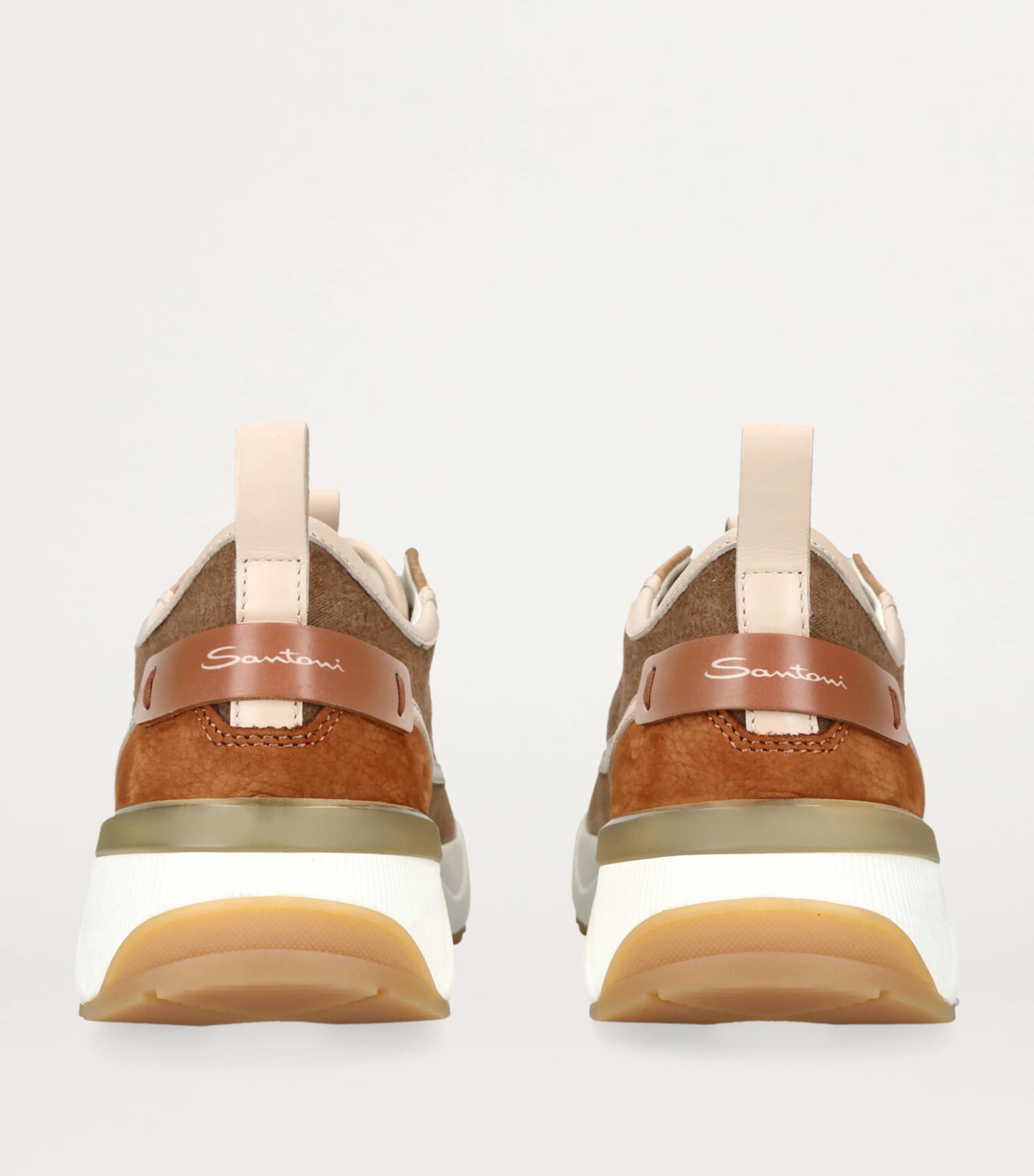 Santoni Leather Yoko Slip-On Sneakers Brown Image 2