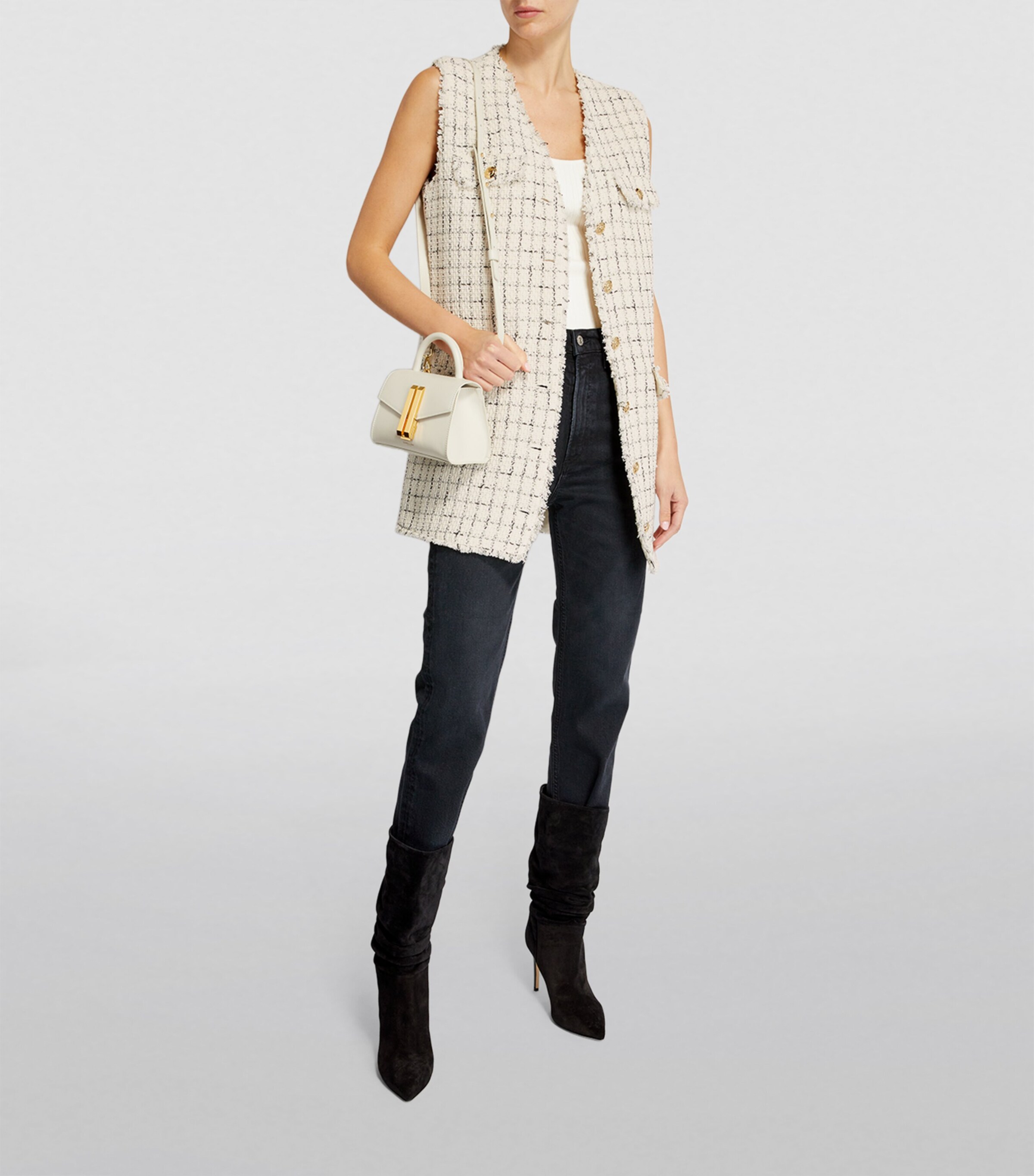 ANINE BING Janet Dress in White Plaid | REVOLVE