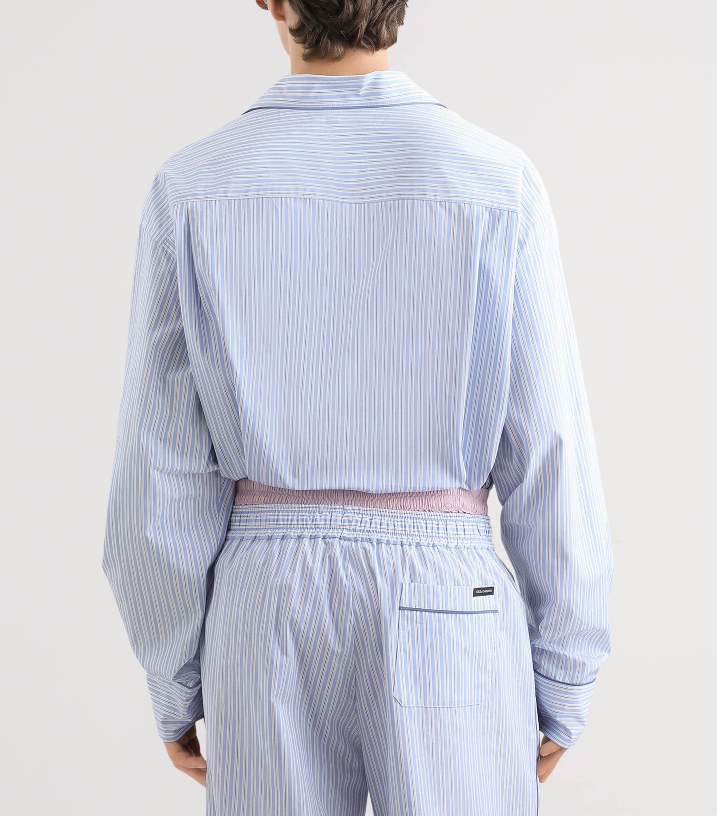 Dolce&Gabbana Mens Cotton-Silk Poplin Stripe Shirt Striped Image 5