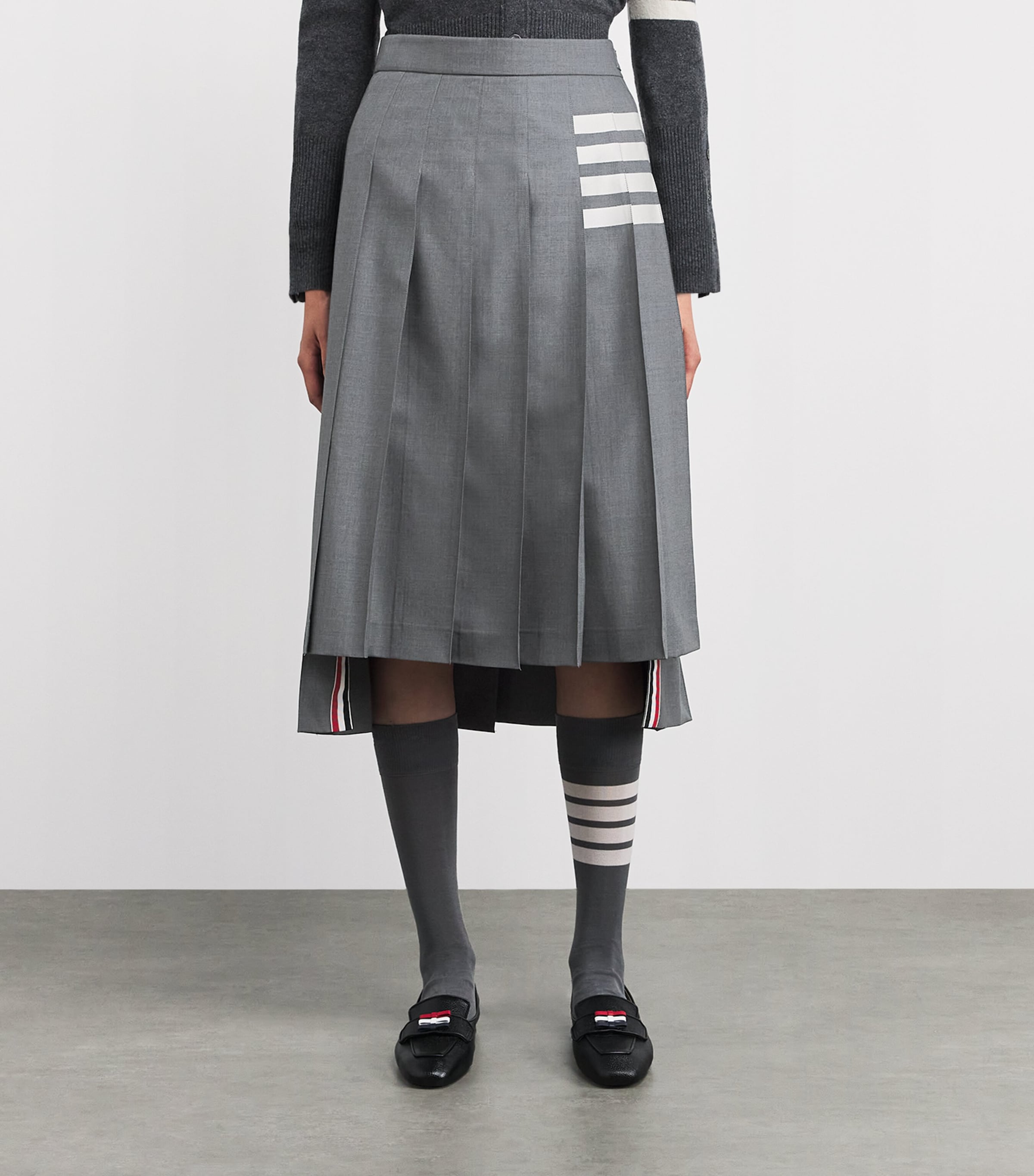 Pleated Midi Skirt MED GREY Image 4