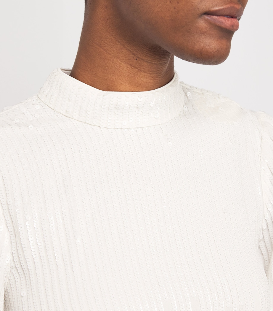 Sequinned Lara Mini Dress IVORY SEQUIN Image 6