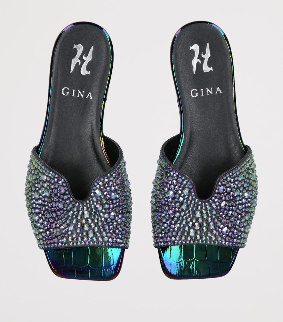 Leather Embellished Amalfi Sandals PETROL Image 4