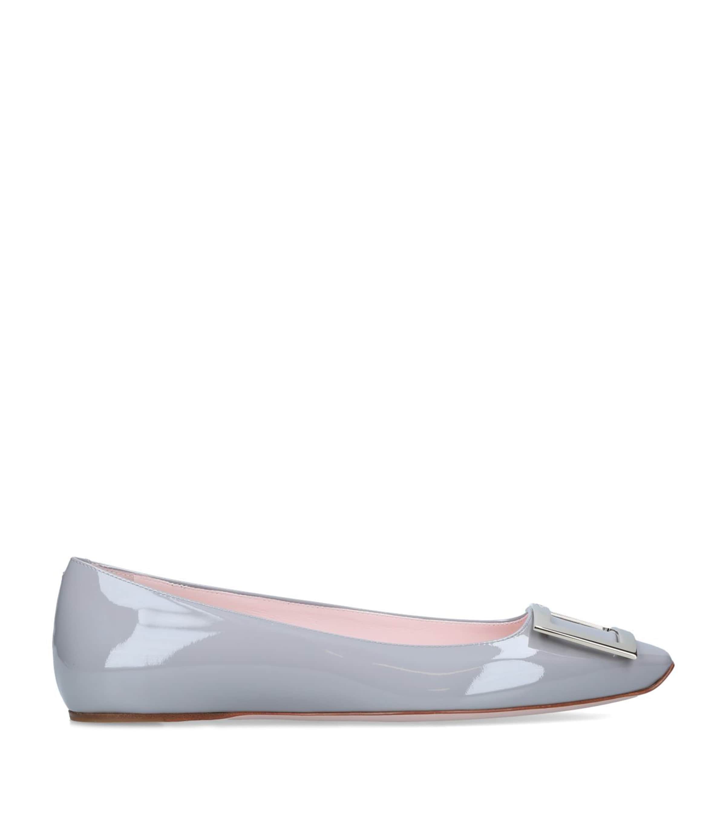 Patent Leather Trompette Ballet Flats GREY Image 3
