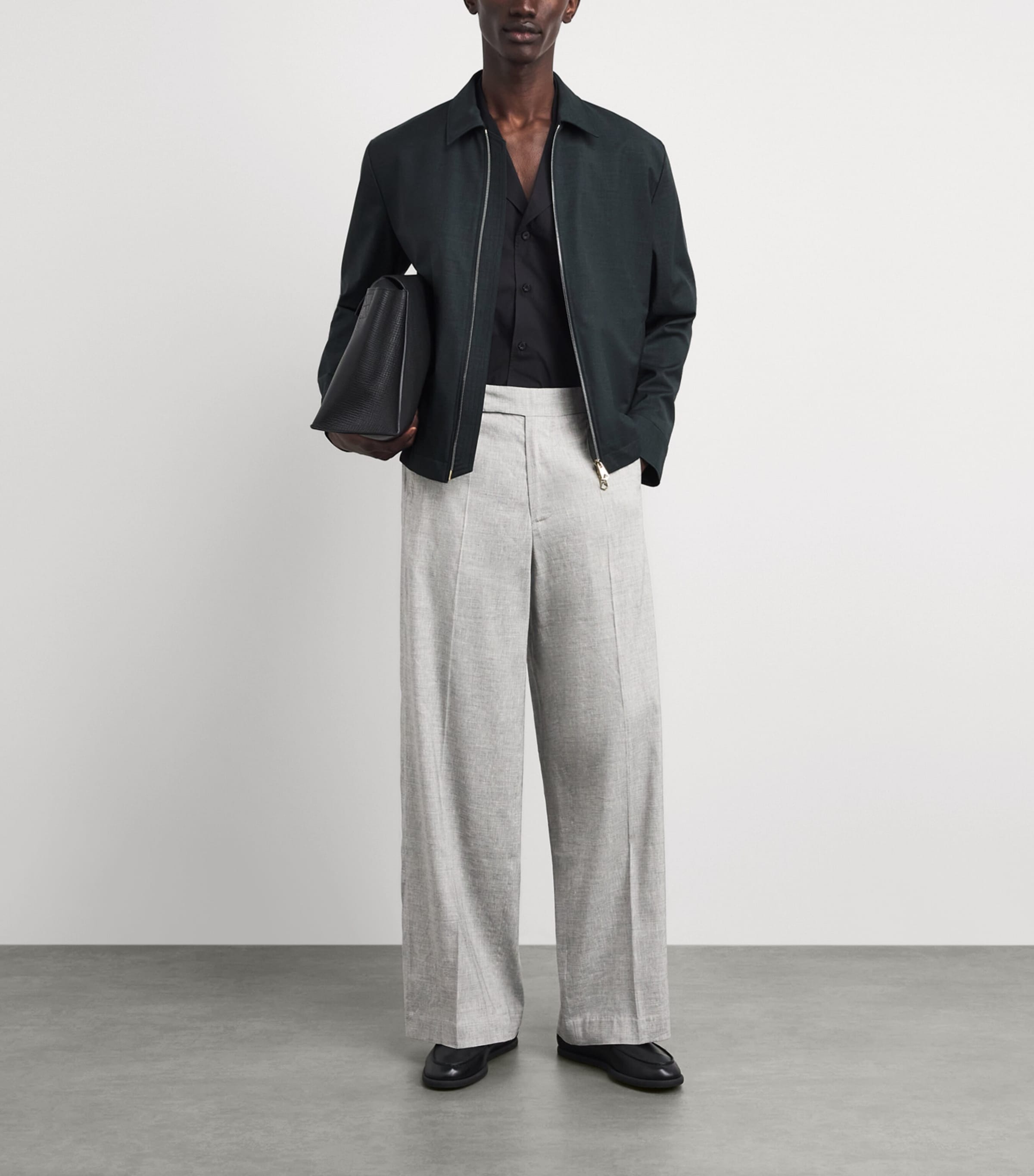 Paul Smith Mens Wool Harrington Jacket Dark Green Image 2