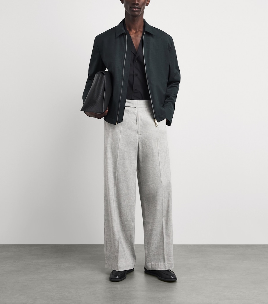 Paul Smith Mens Wool Harrington Jacket Dark Green Image 2