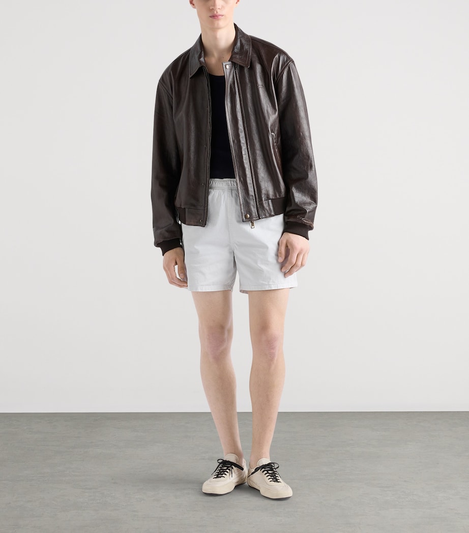 Prada Mens Nappa Leather Bomber Jacket Brown Image 2
