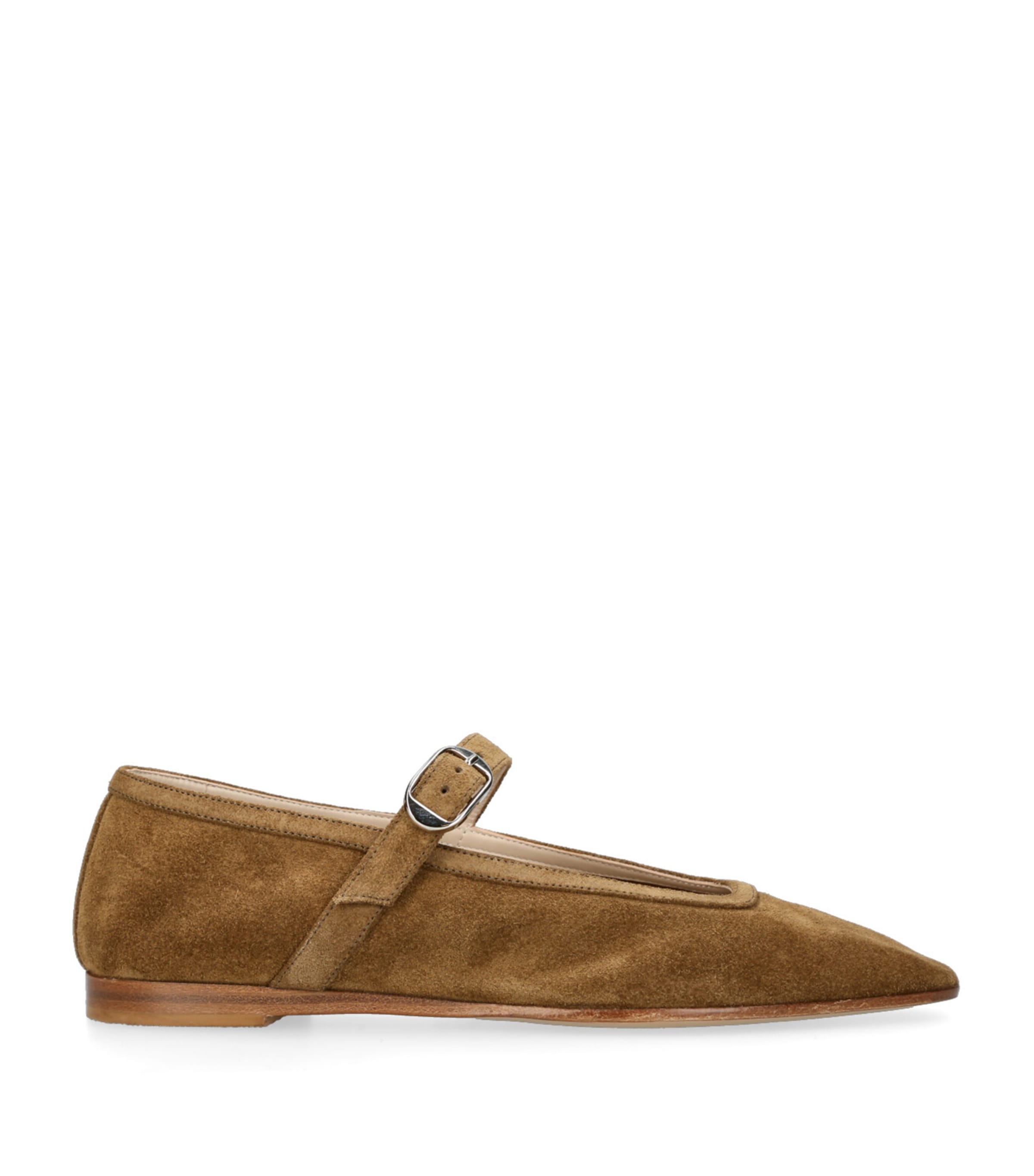 Le Monde Beryl Brown Suede Mary Jane Ballet Flats | Harrods UK