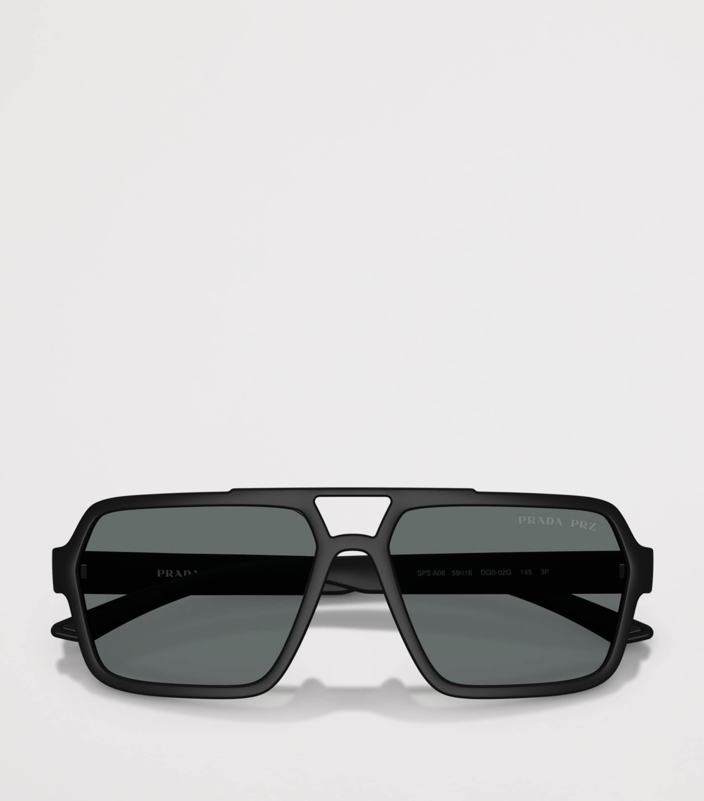 Prada Linea Rossa Injected PRA06S Aviator Sunglasses Black Image 5