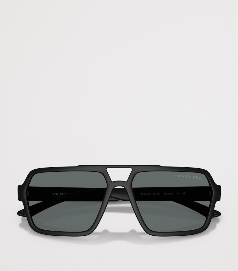 Prada Linea Rossa Injected PRA06S Aviator Sunglasses Black Image 5