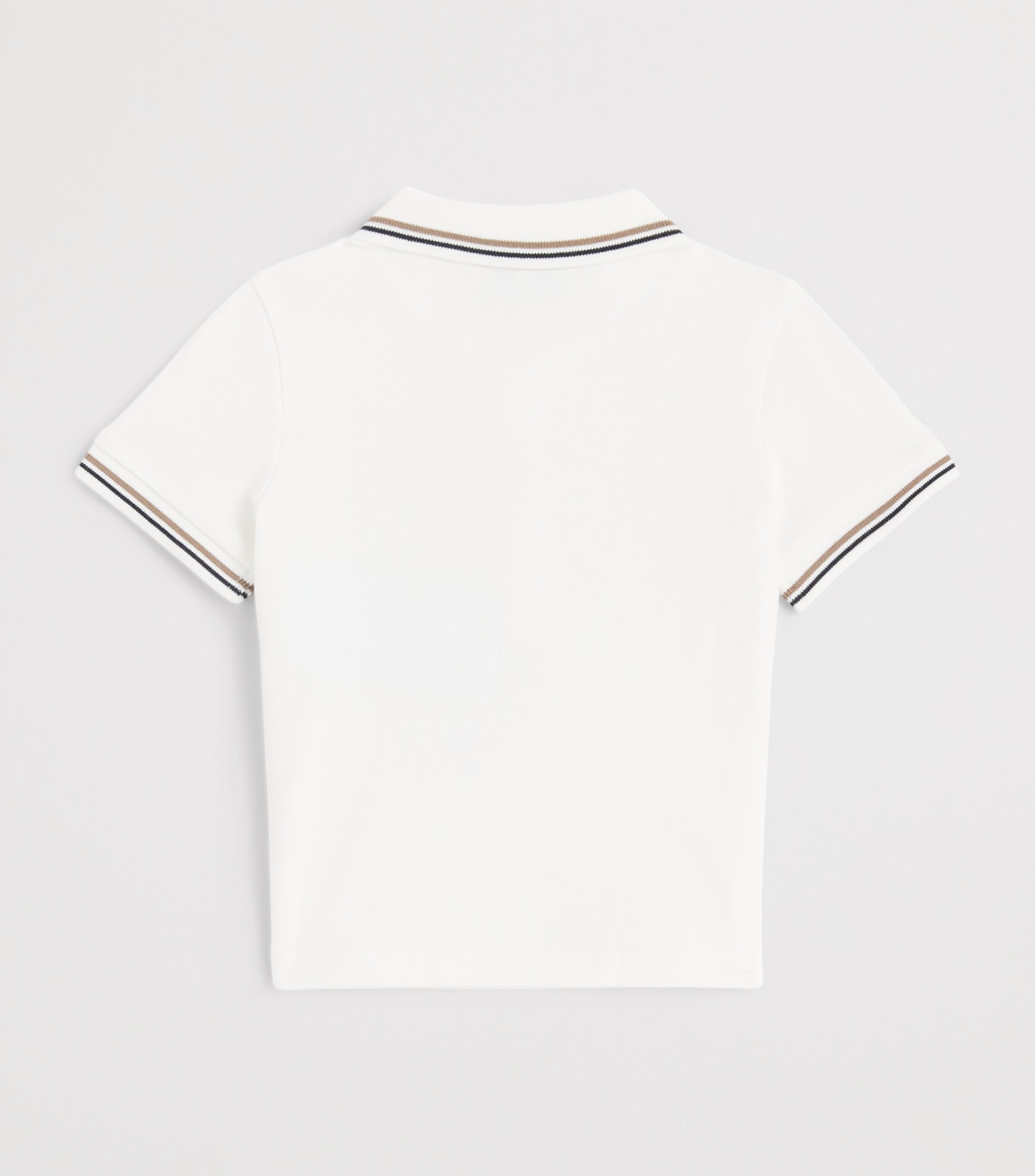 Emporio Armani Kids Stretch-Cotton Logo Polo Shirt (6-36 Months) Off White Image 2