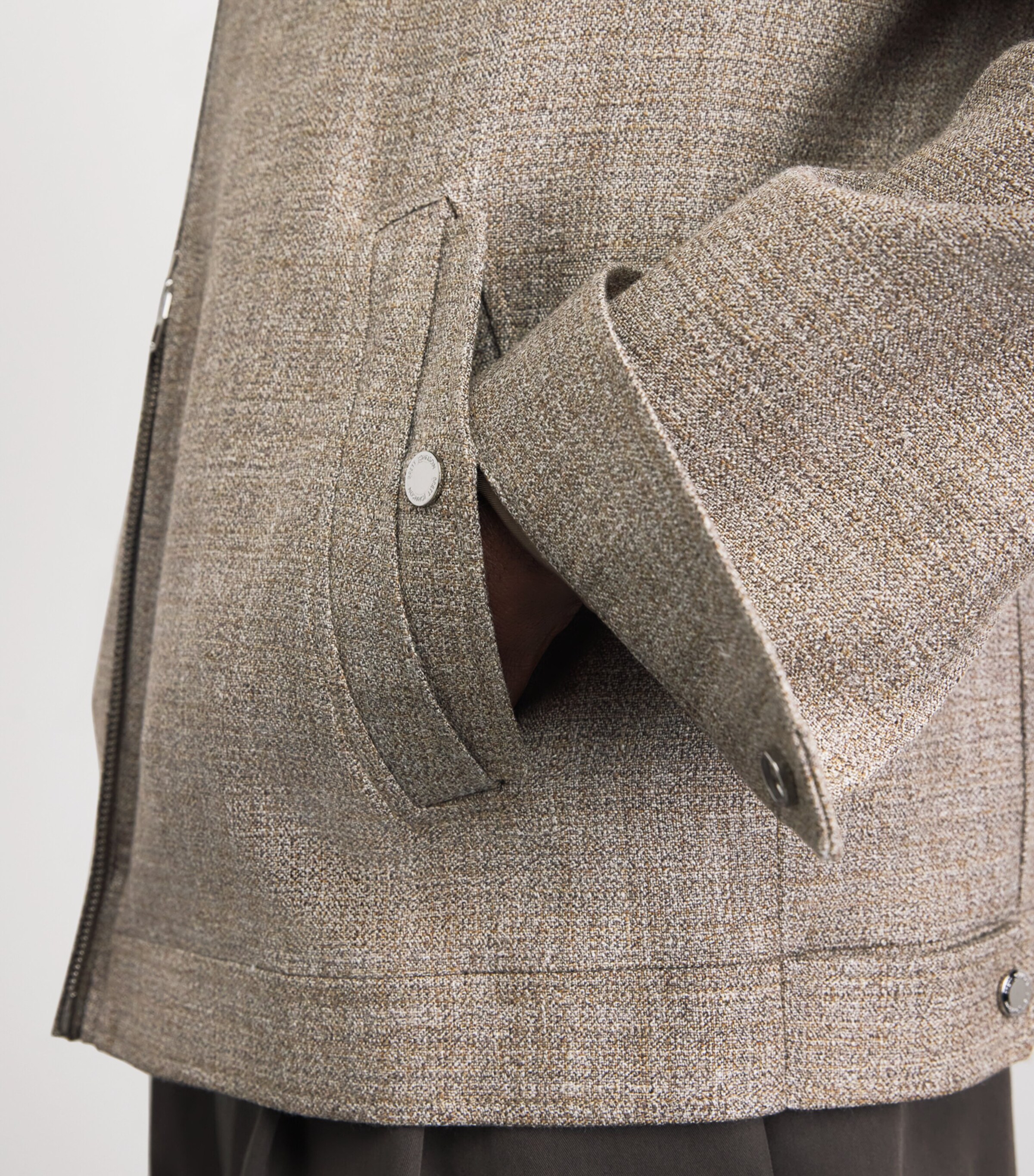 Wool-Silk-Linen Collar Jacket CAFE AU LAIT Image 3