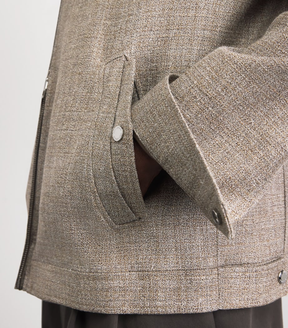 Wool-Silk-Linen Collar Jacket CAFE AU LAIT Image 3