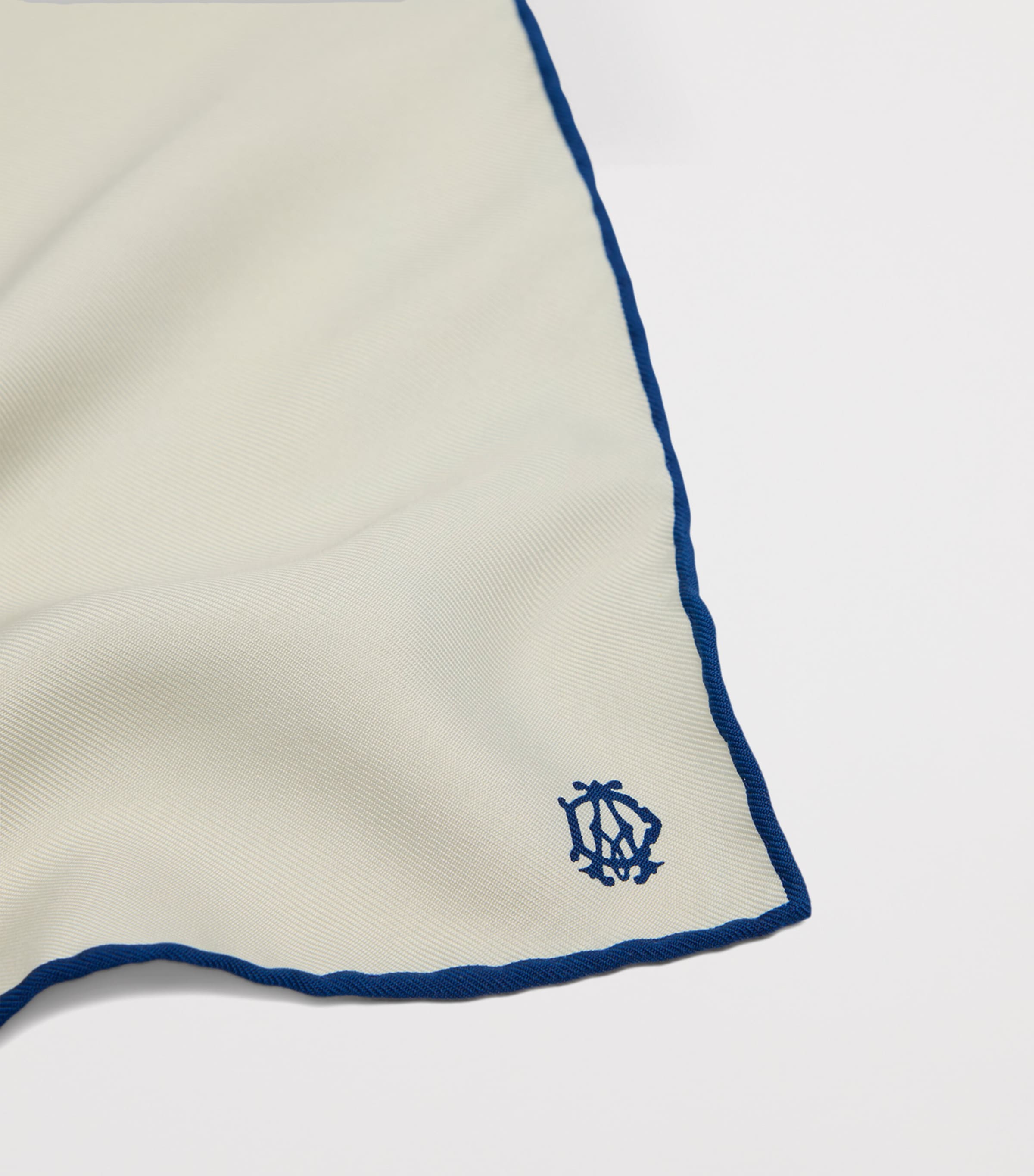 Dunhill Mulberry Silk Cypher Logo Pocket Square Grey Image 2