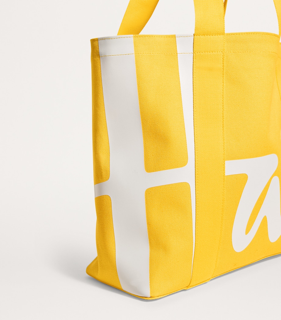 Medium Cotton Logo Tote Bag YELLOW Image 4