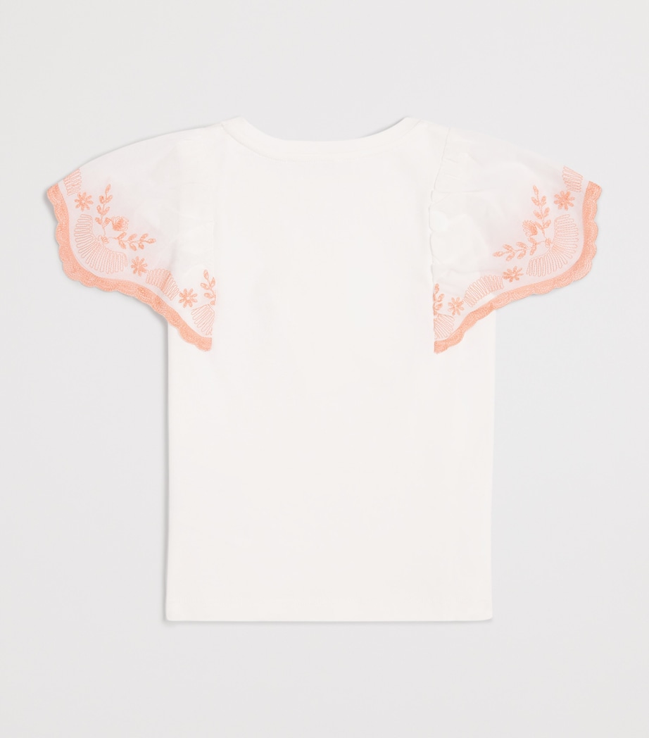 Cotton Ruffled T-Shirt (4-14 Years) C21238/117OFFWHITE Image 2