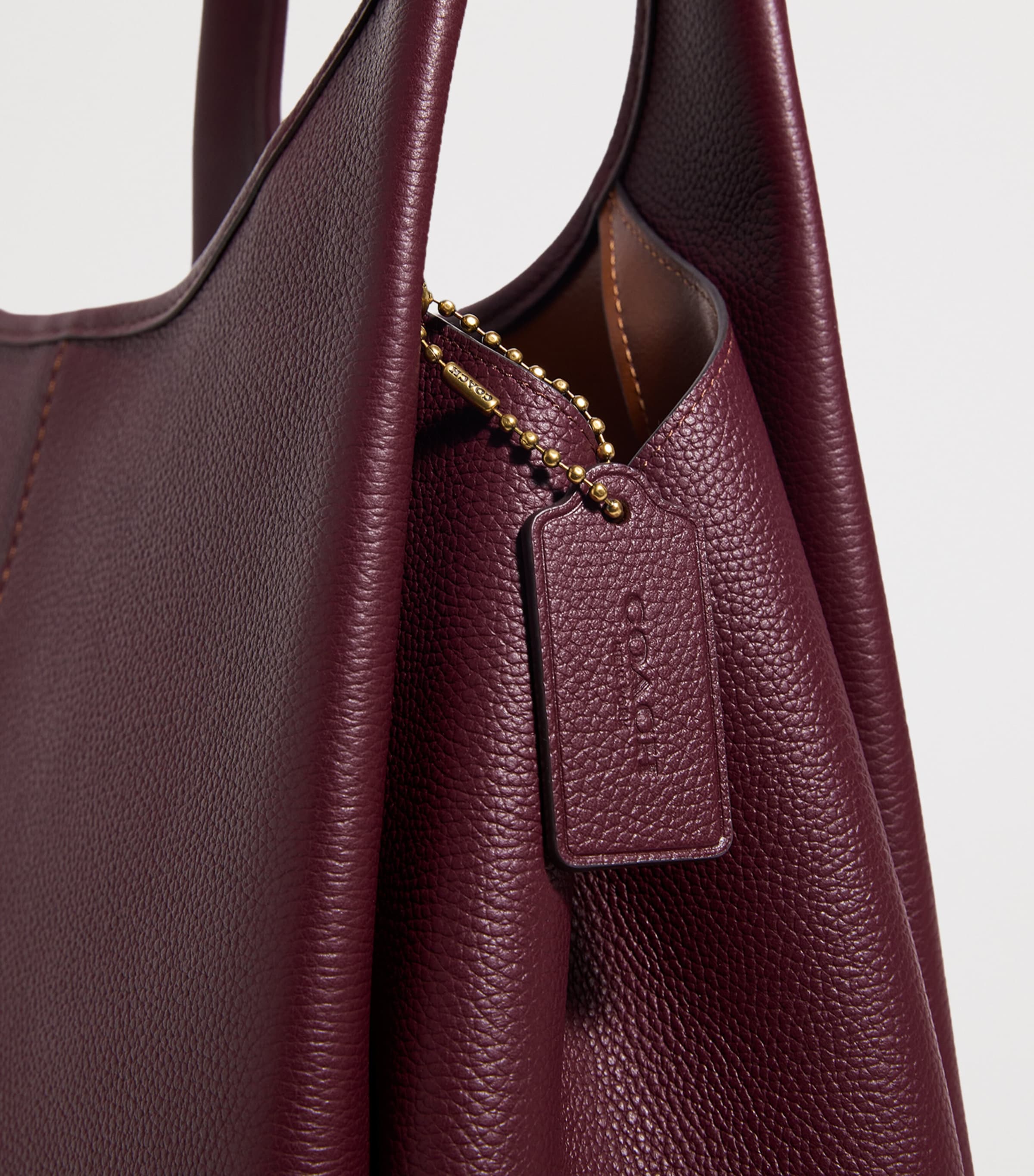 Coach Burgundy Pebbled Leather Lana Shoulder Bag | Harrods UK