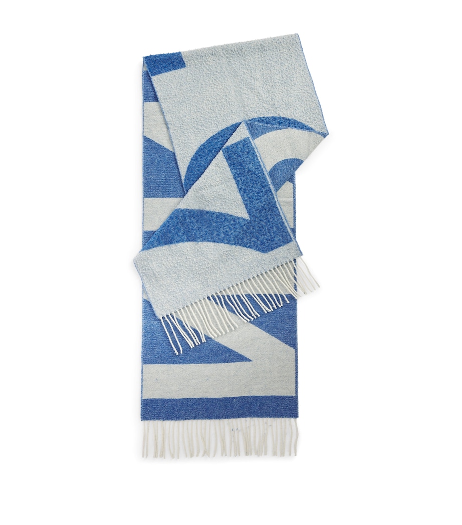 Wool-Blend Logo Scarf BLUE MULTI Image 1