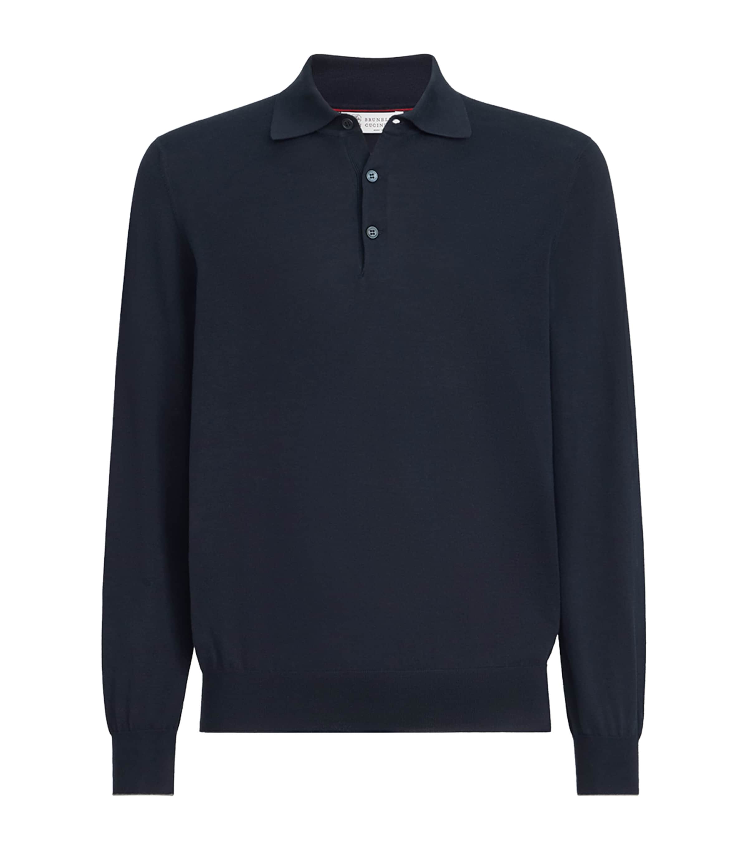 Brunello Cucinelli Mens Cotton Polo Sweater Image 1