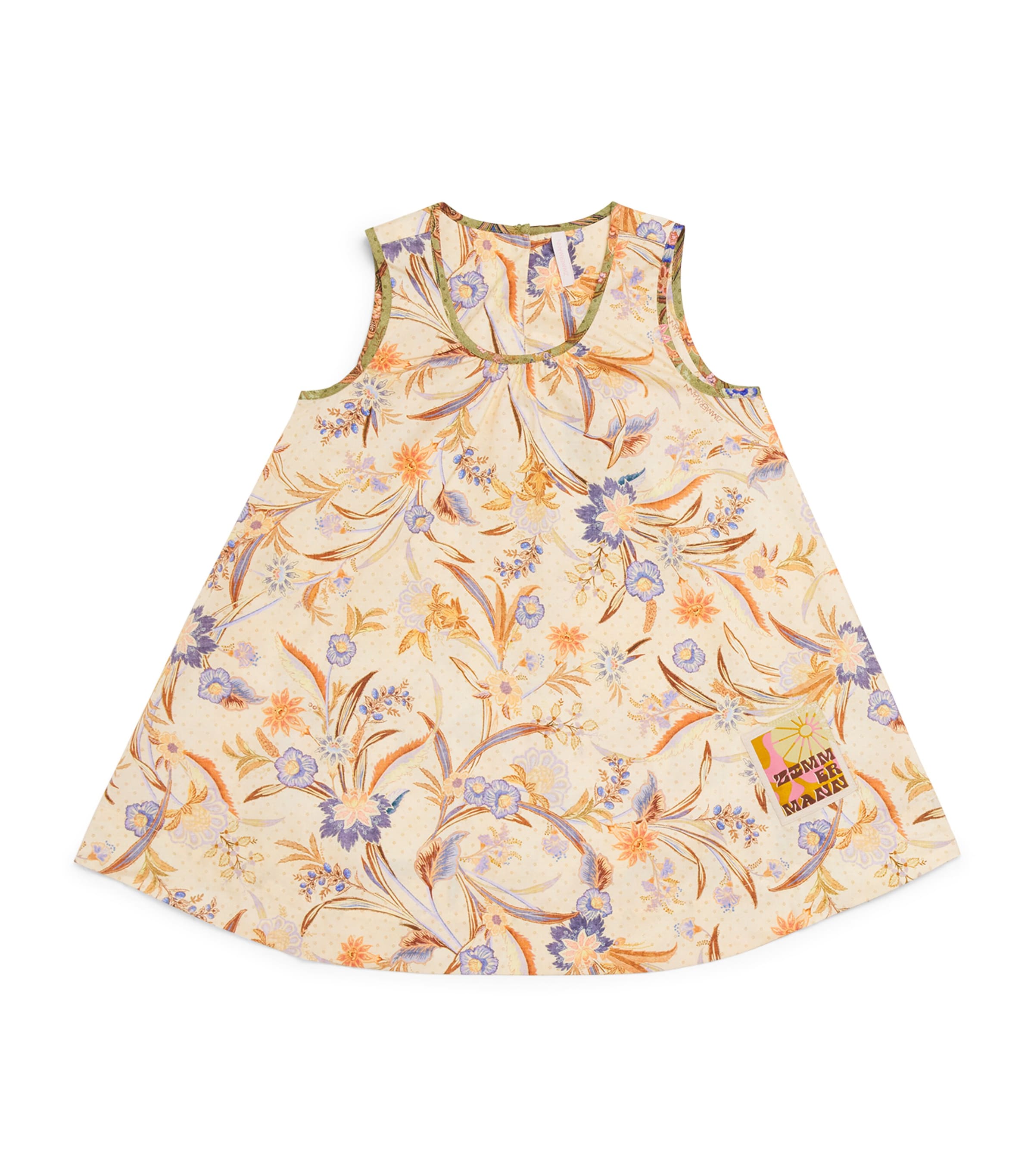 Zimmermann Kids Floral Indra Dress (2-12 Years) Biscuit Scarf Floral Image 1