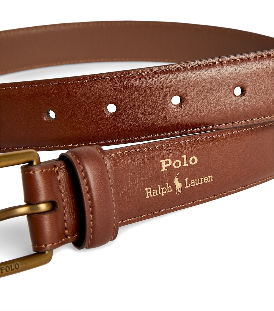 Logo Leather Belt BROWN Image 10