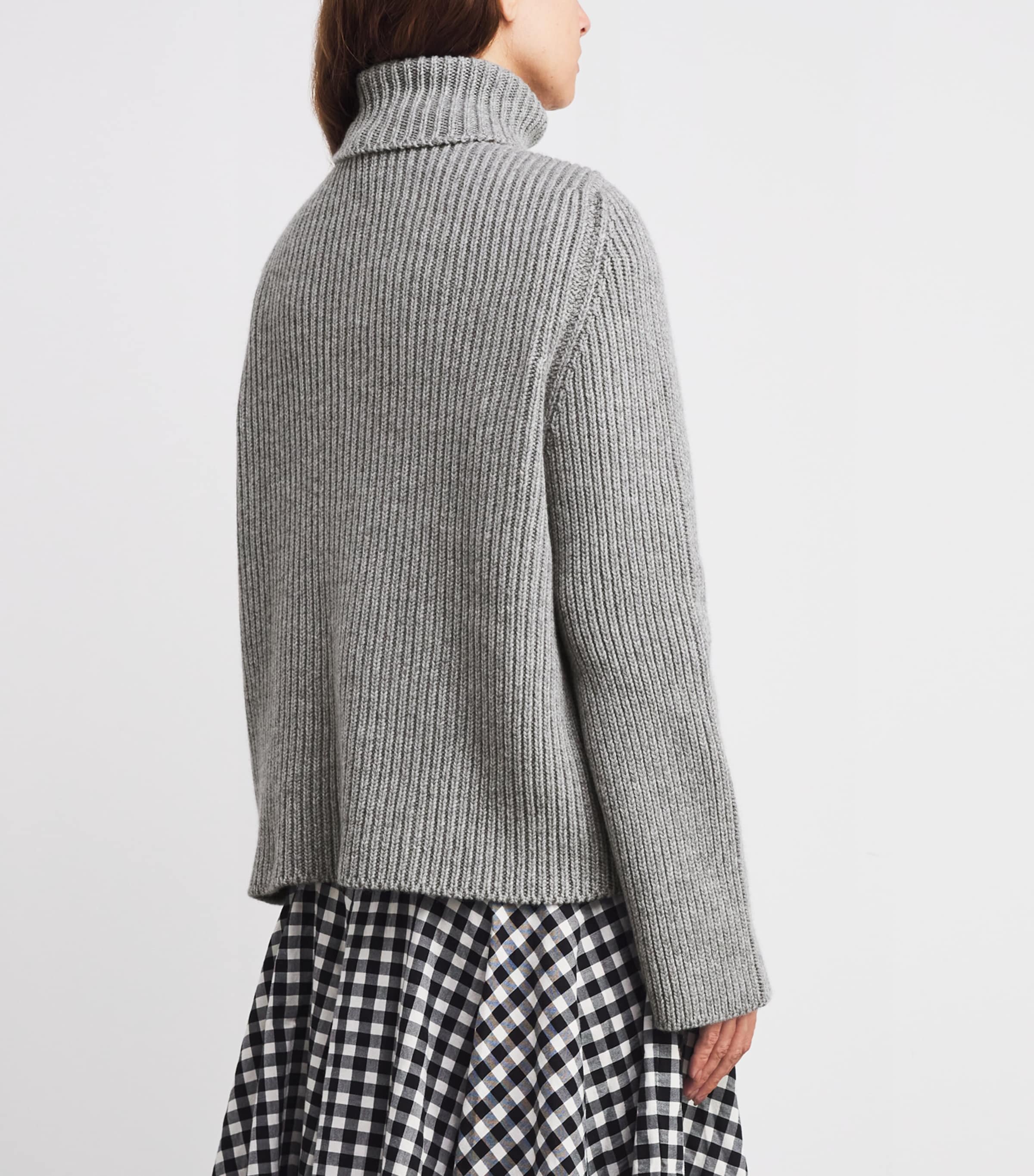 Cashmere Ribbed Rollneck Sweater HA0308 LIGHT GREY Image 4