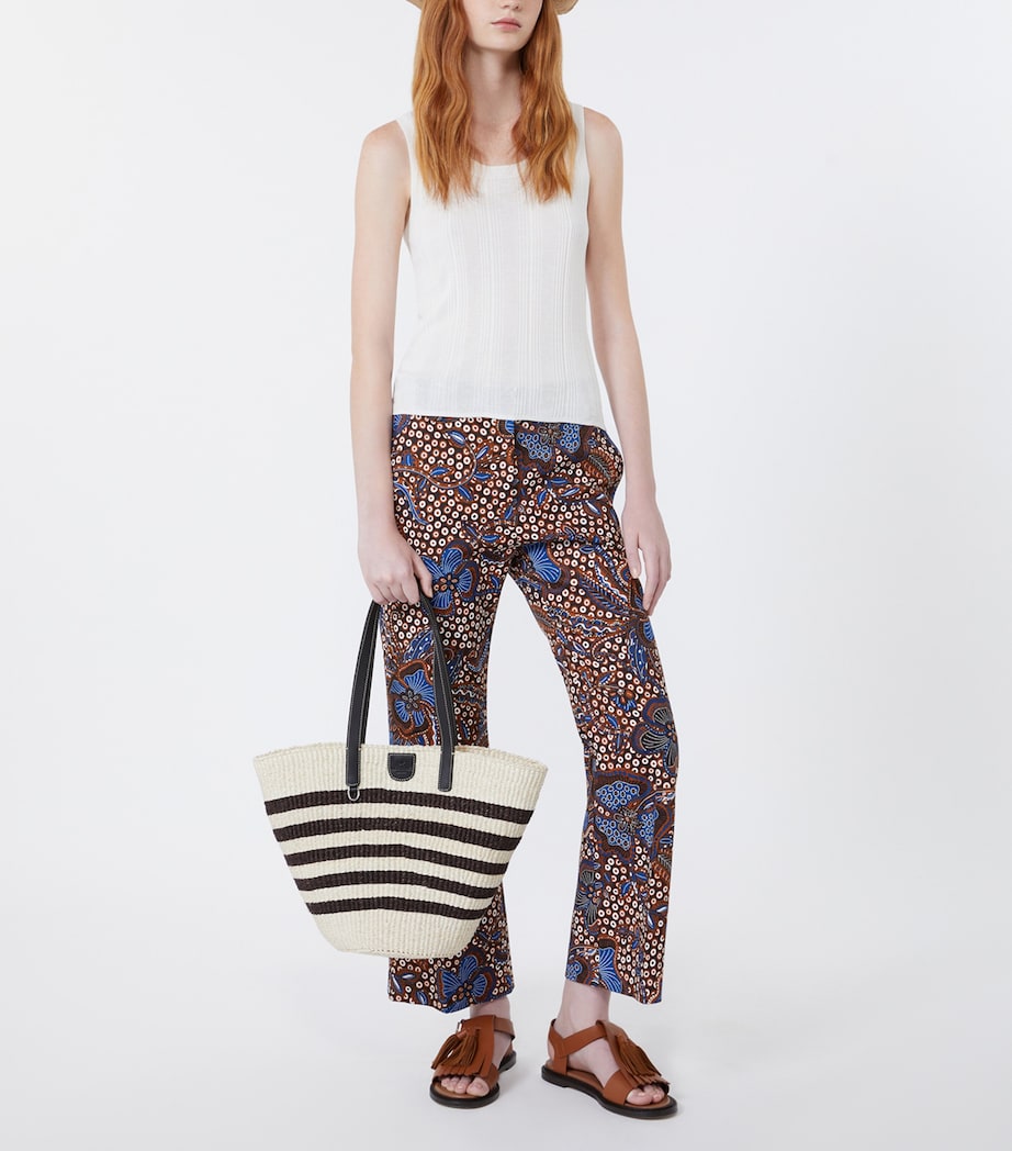 Weekend Max Mara Womens Printed Straight Trousers Tobacco Image 2