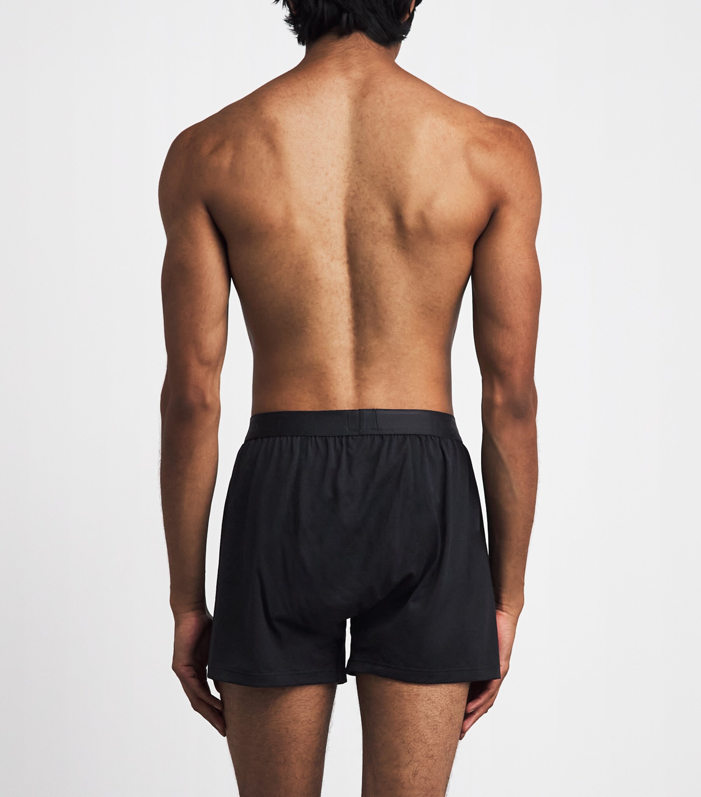 Sunspel Mens Superfine Cotton Boxer Shorts Bkaa Black Image 3