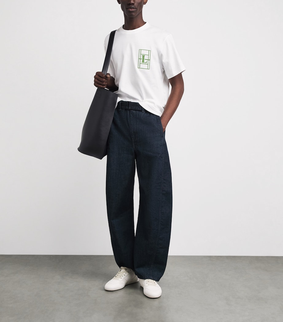 Lacoste Mens Cotton Jersey Tennis-Embroidered T-Shirt White Image 2
