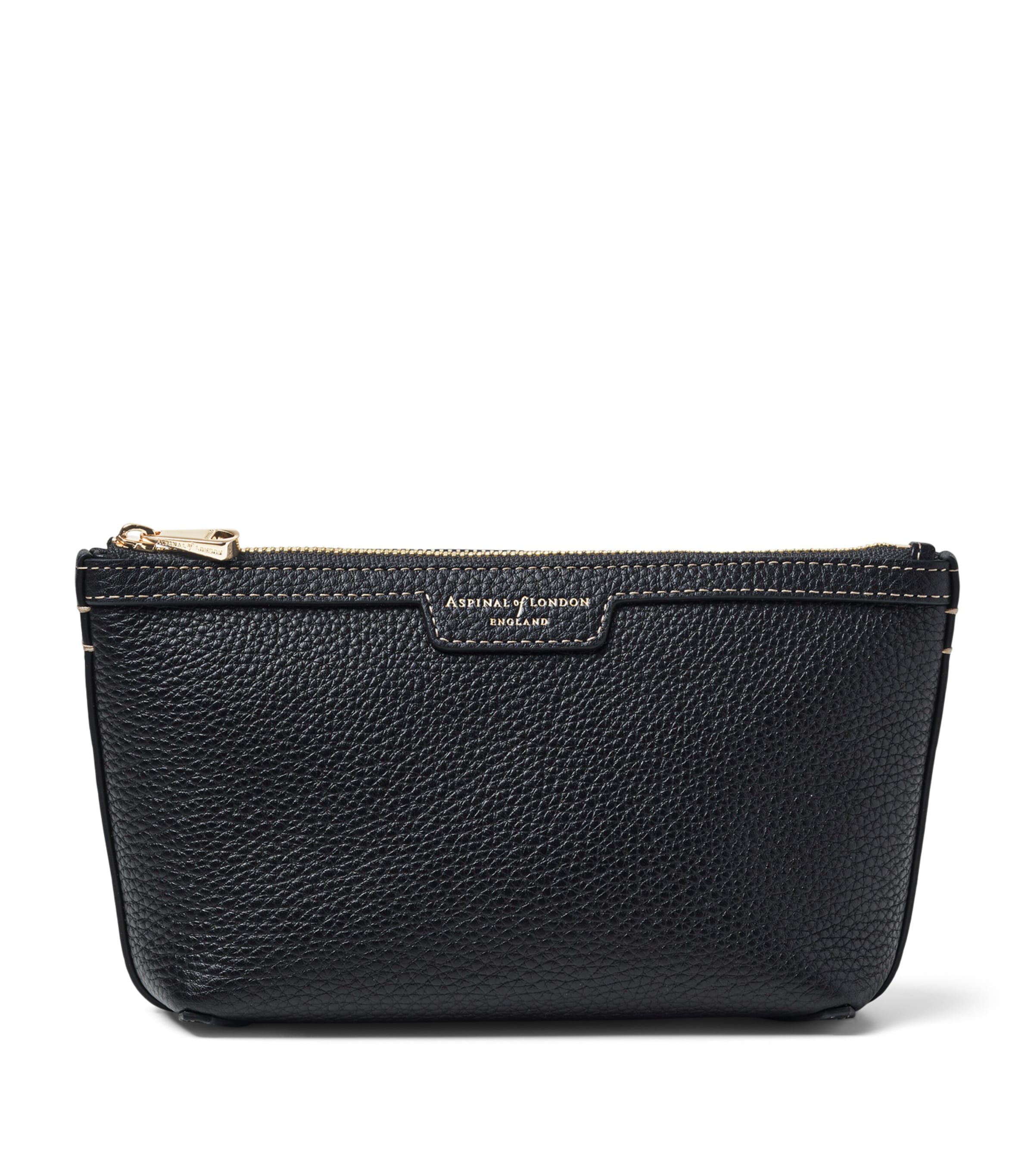 Aspinal Of London Leather Hudson Cosmetics Bag Black Image 1