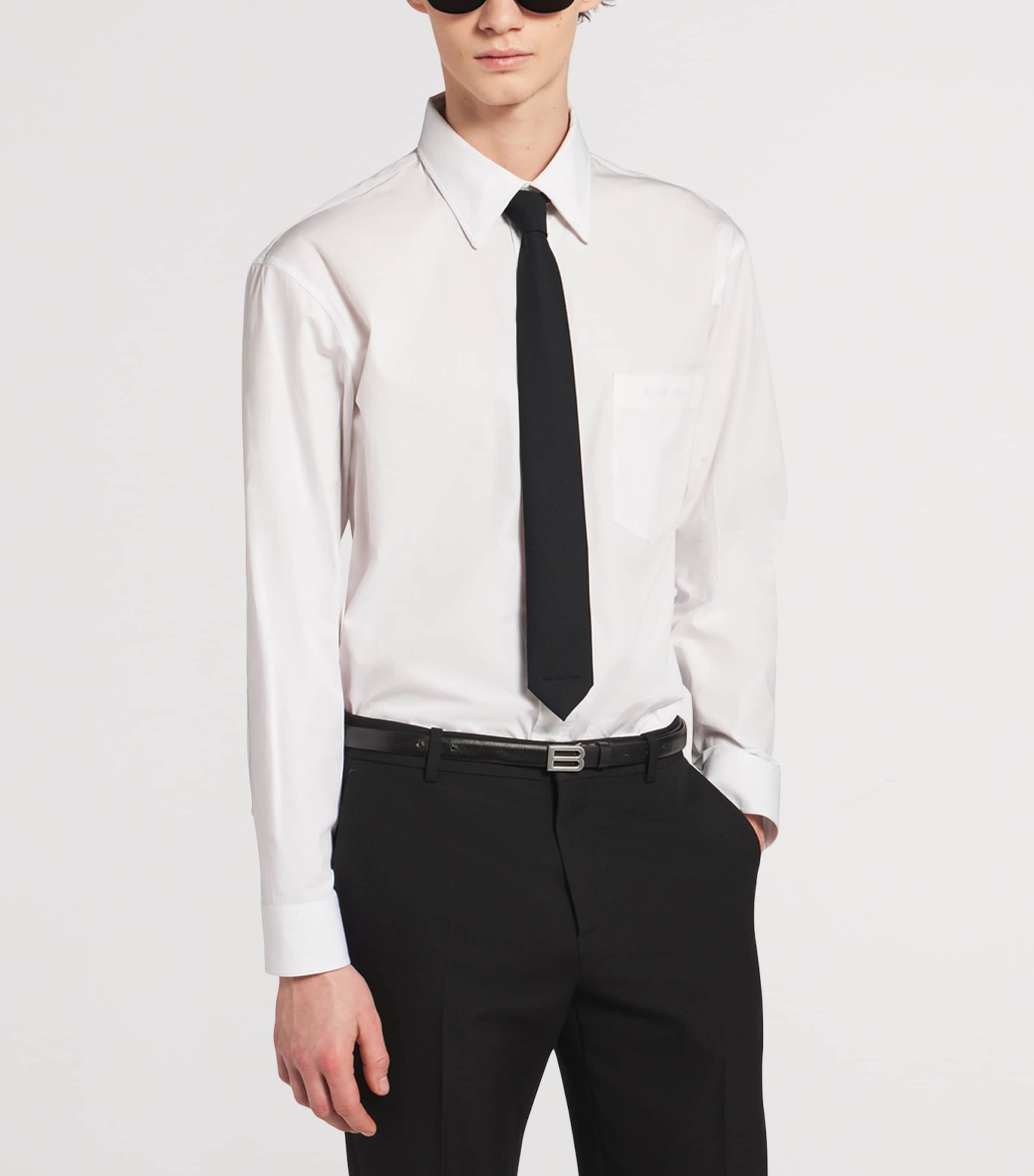 Balenciaga Wool Logo Tie Image 2