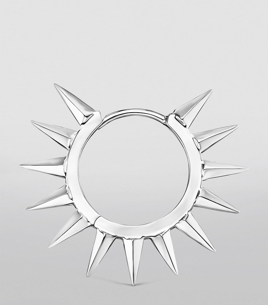 White Gold Metal Mohawk Hoop Earring (9.5mm) WHITE GOLD Image 3