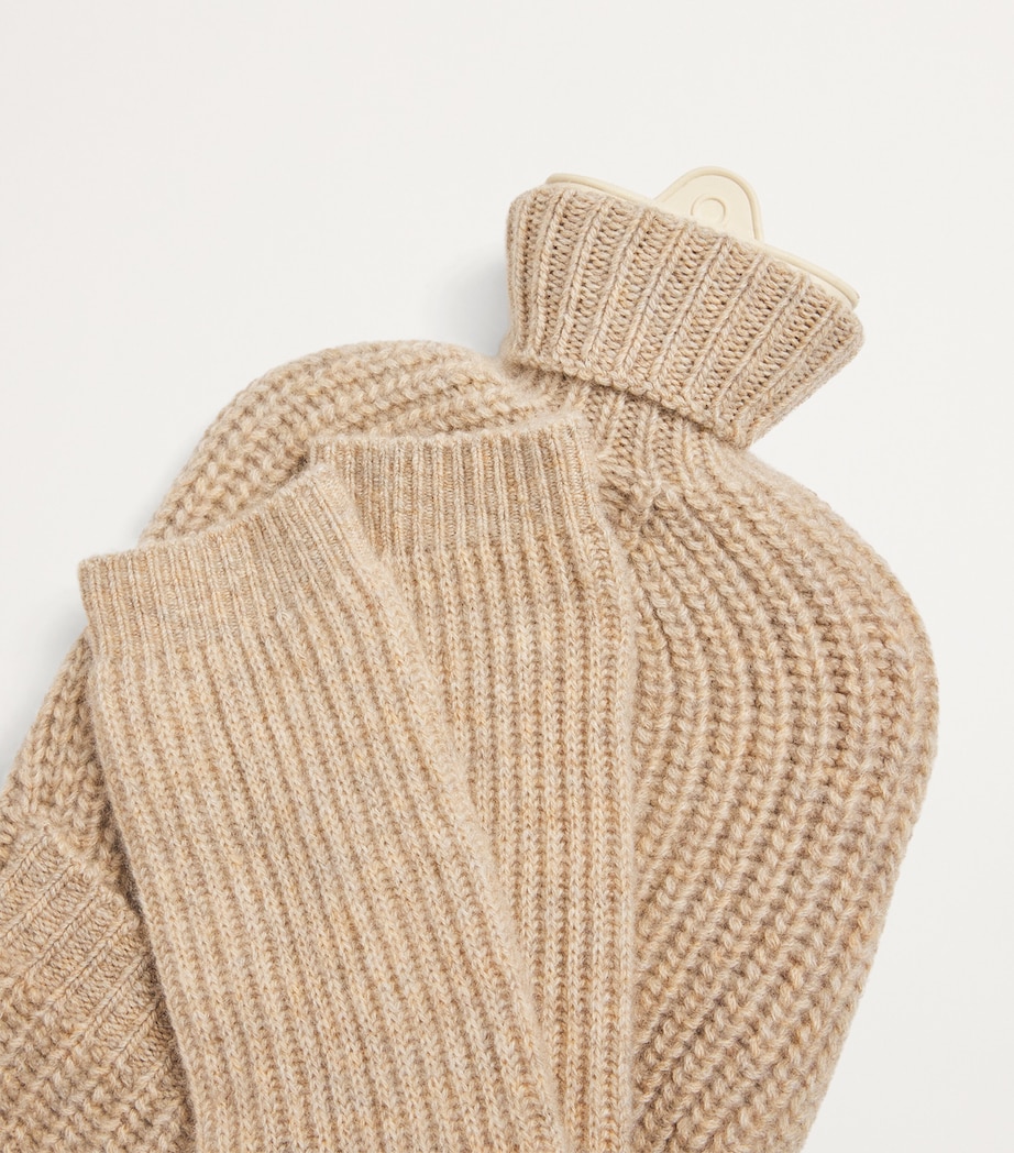 Cashmere Hot Water Bottle and Socks Gift Set HB0210 OATMEAL Image 3