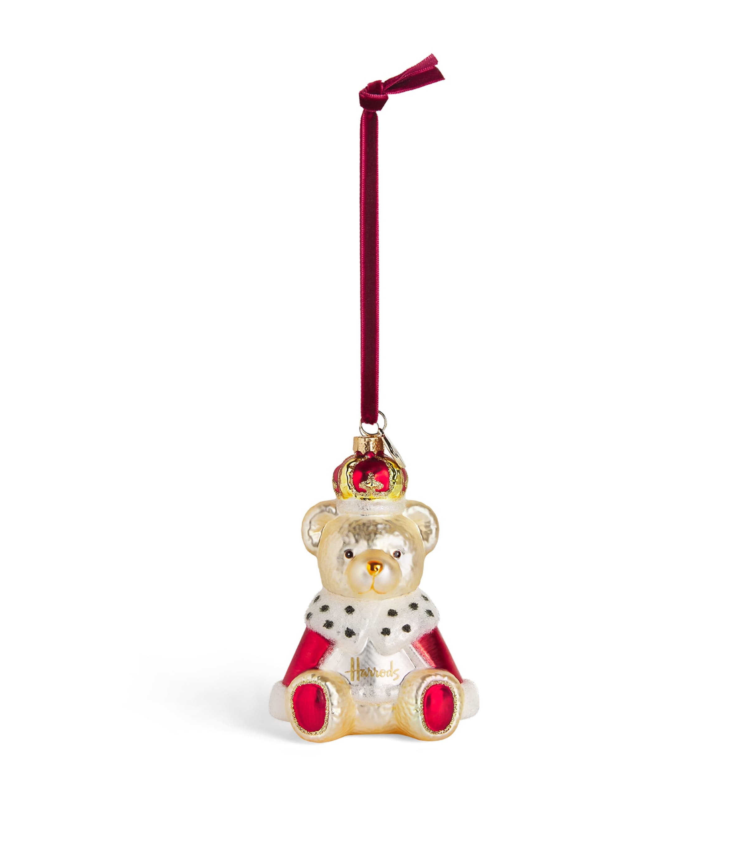 Harrods Glass Royal Bear Tree Decoration