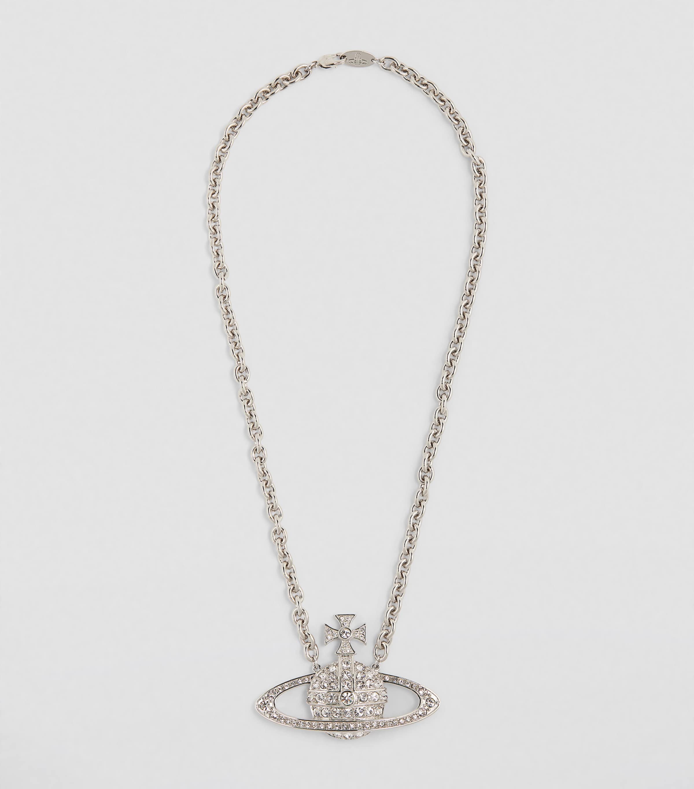 Vivienne Westwood Embellished Bas Relief Necklace Platinum/cystl Image 2